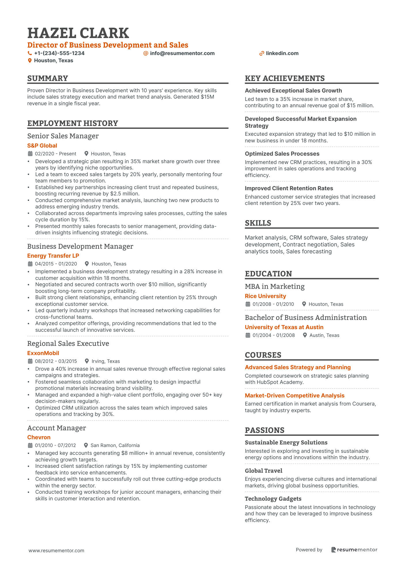 Director of Business Development and Sales