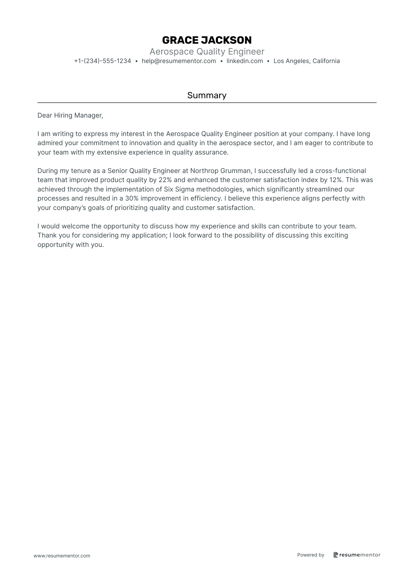 Aerospace Quality Engineer