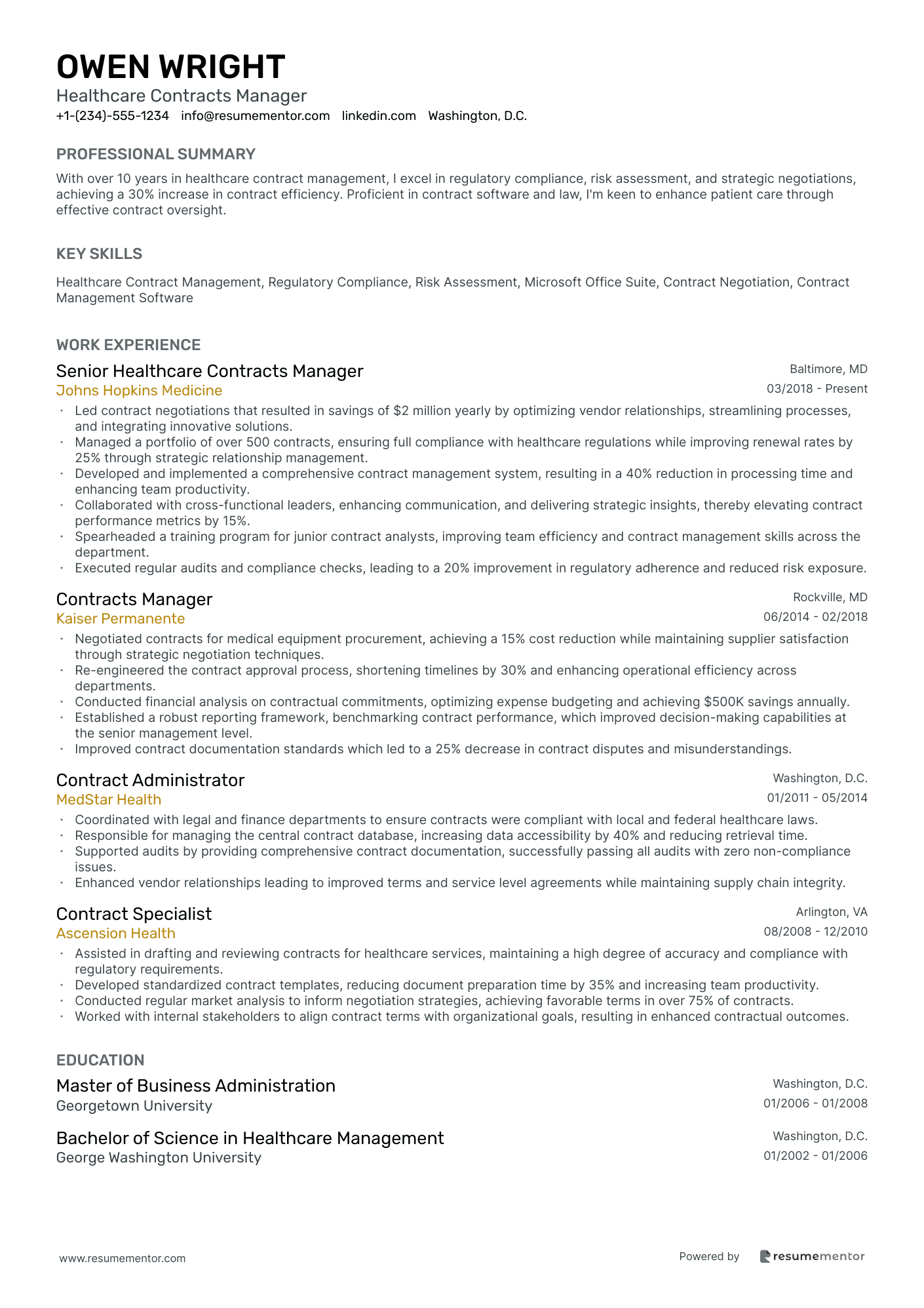 Healthcare Contracts Manager
