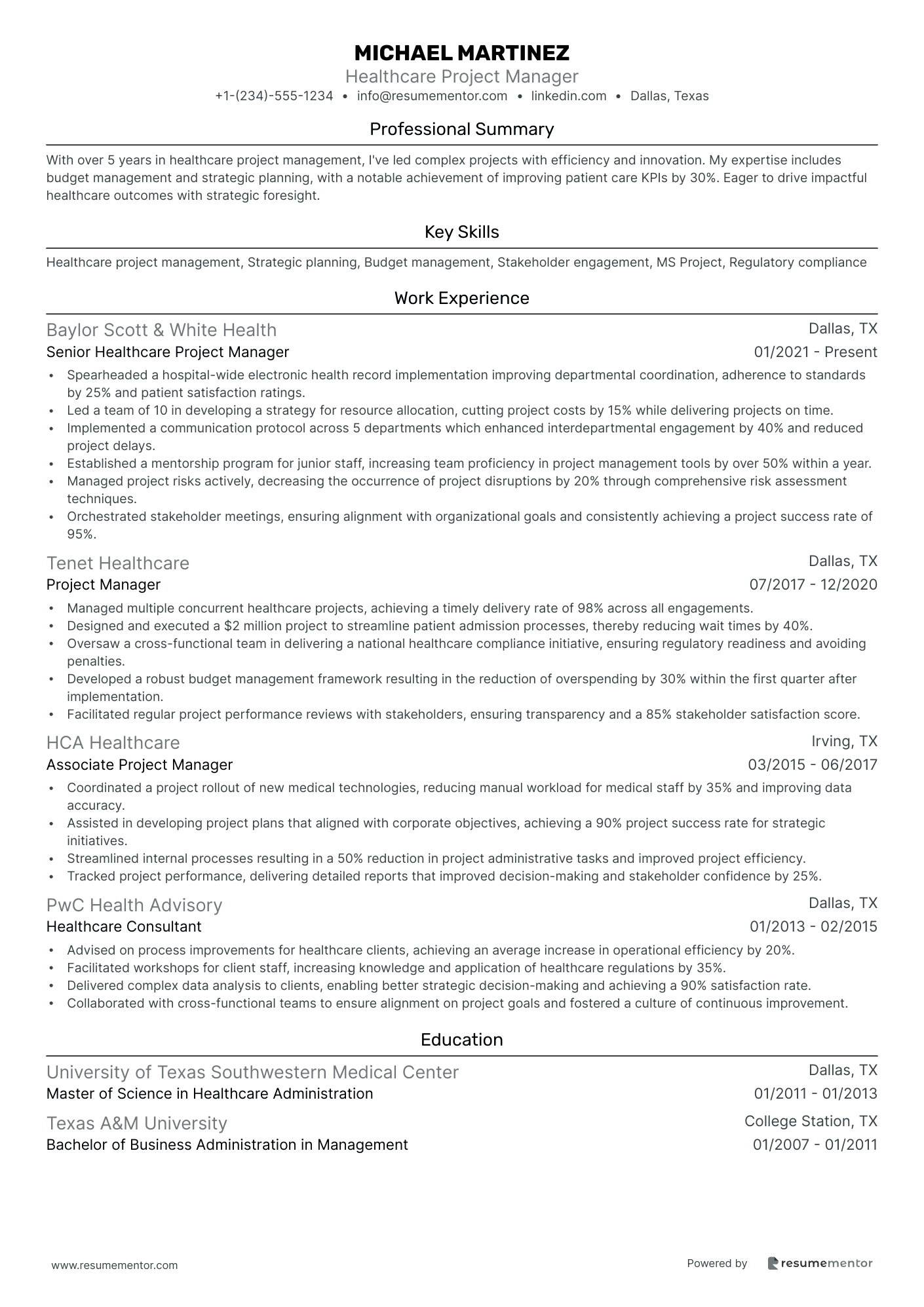 Healthcare Project Manager