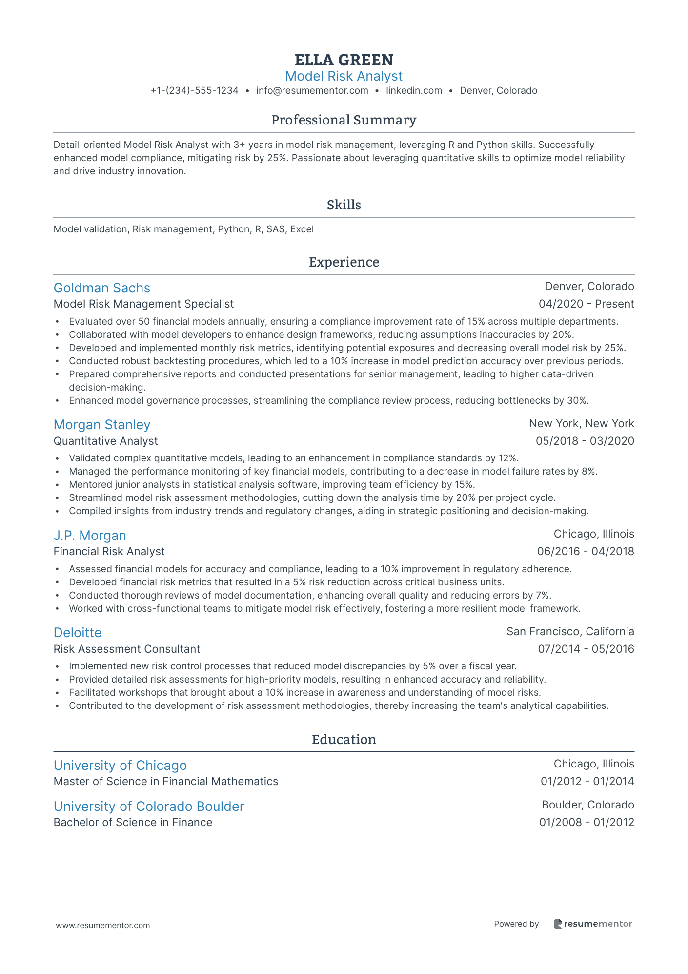 Model Risk Analyst