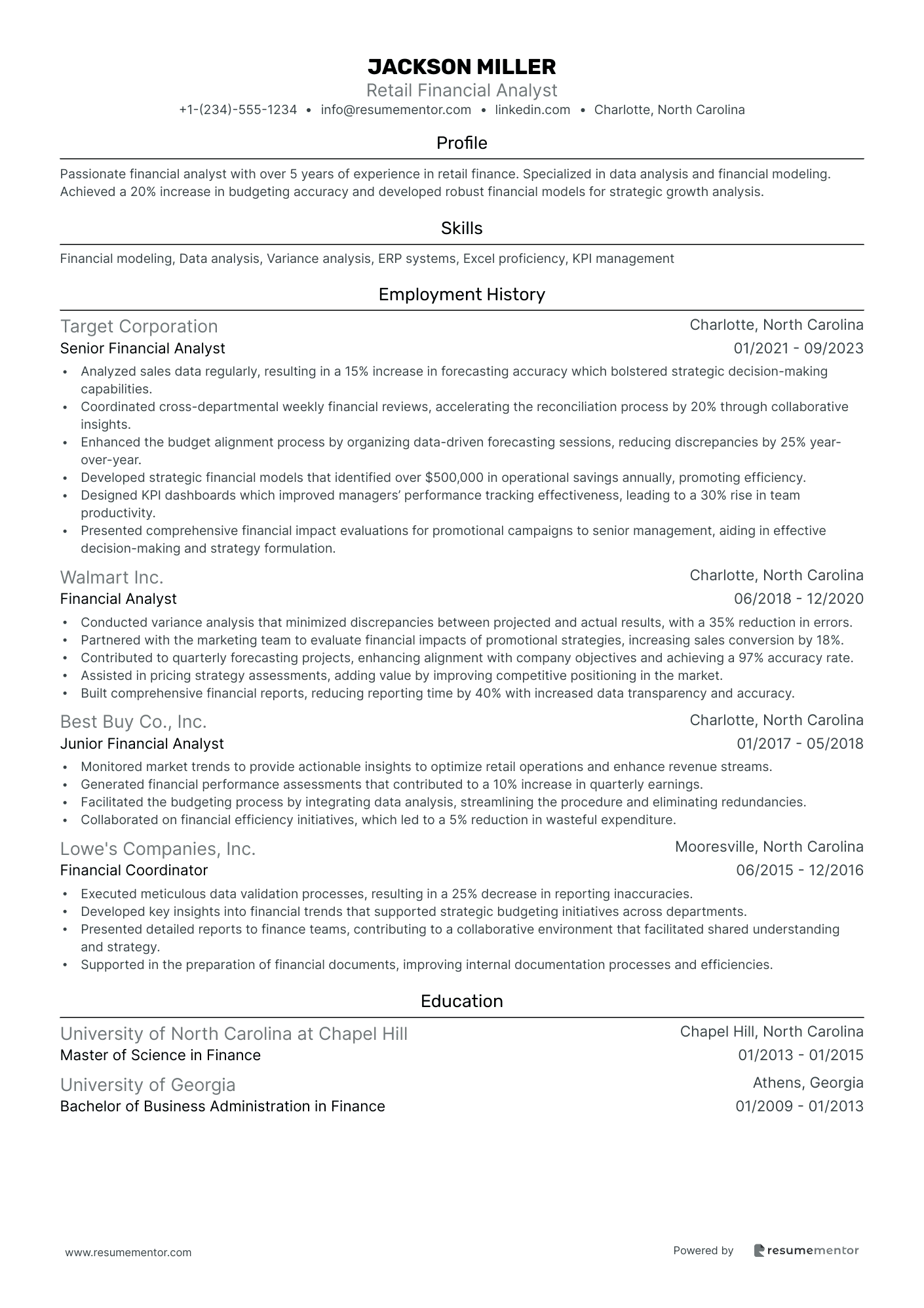 Retail Financial Analyst