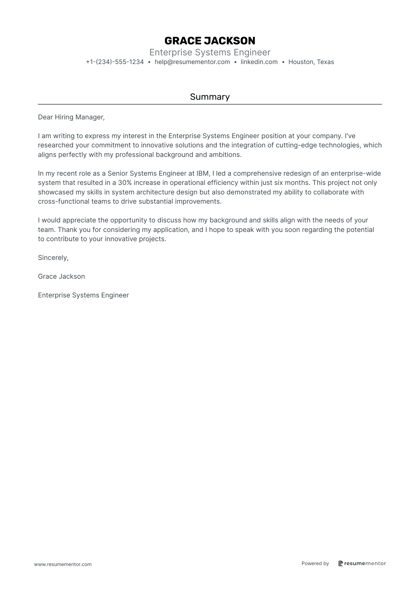Enterprise Systems Engineer