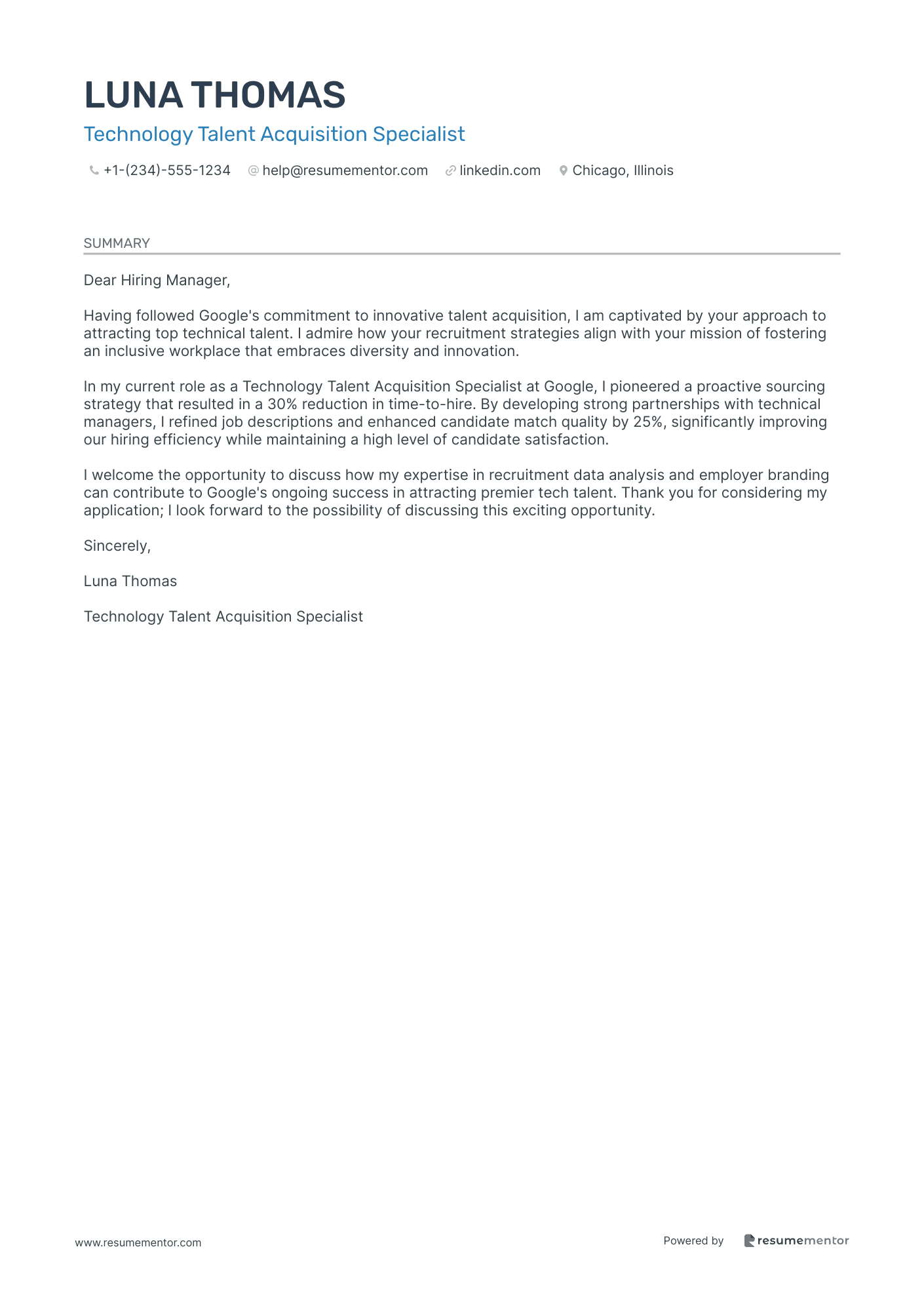 Technology Talent Acquisition Specialist