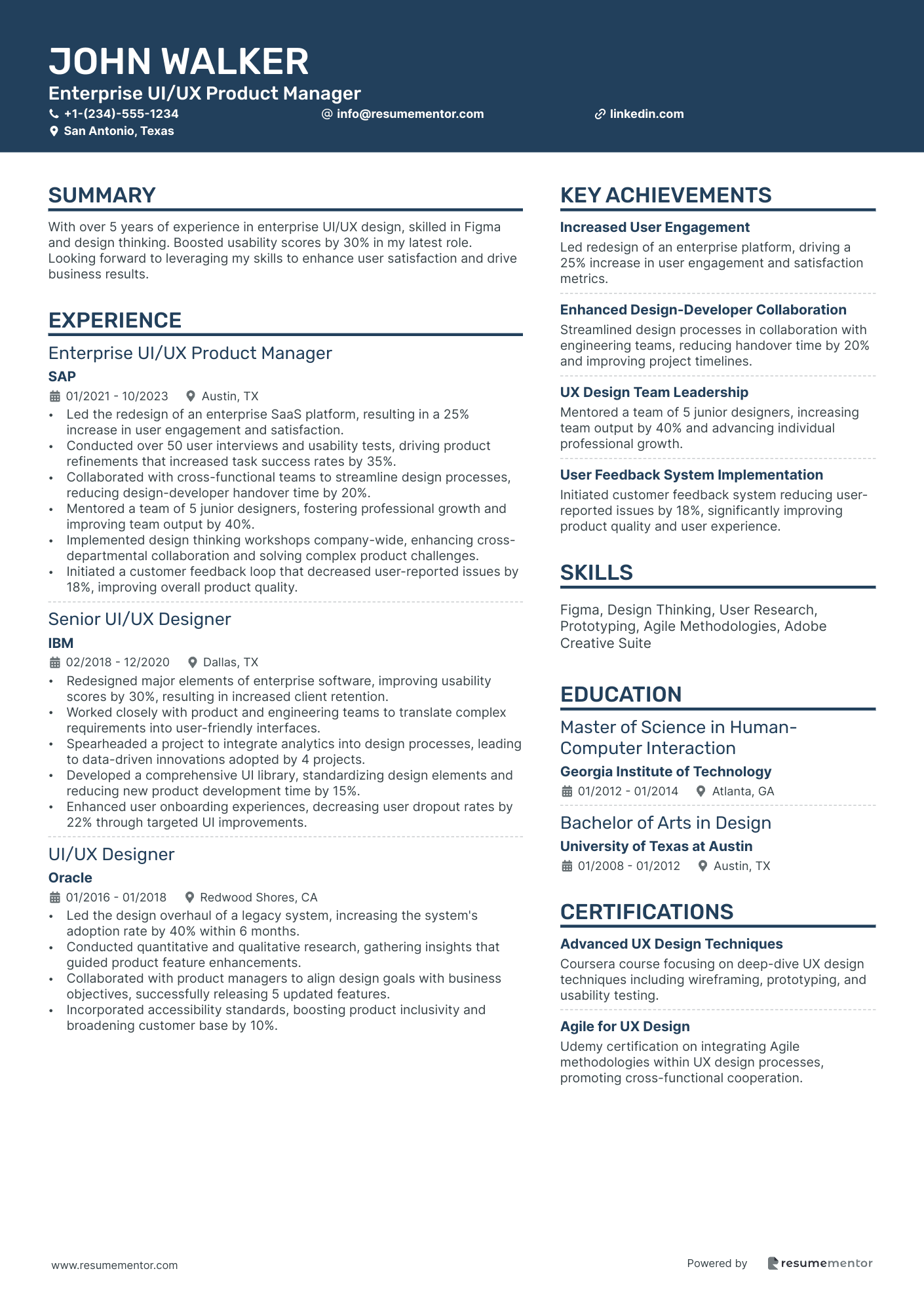 Enterprise UI/UX Product Manager