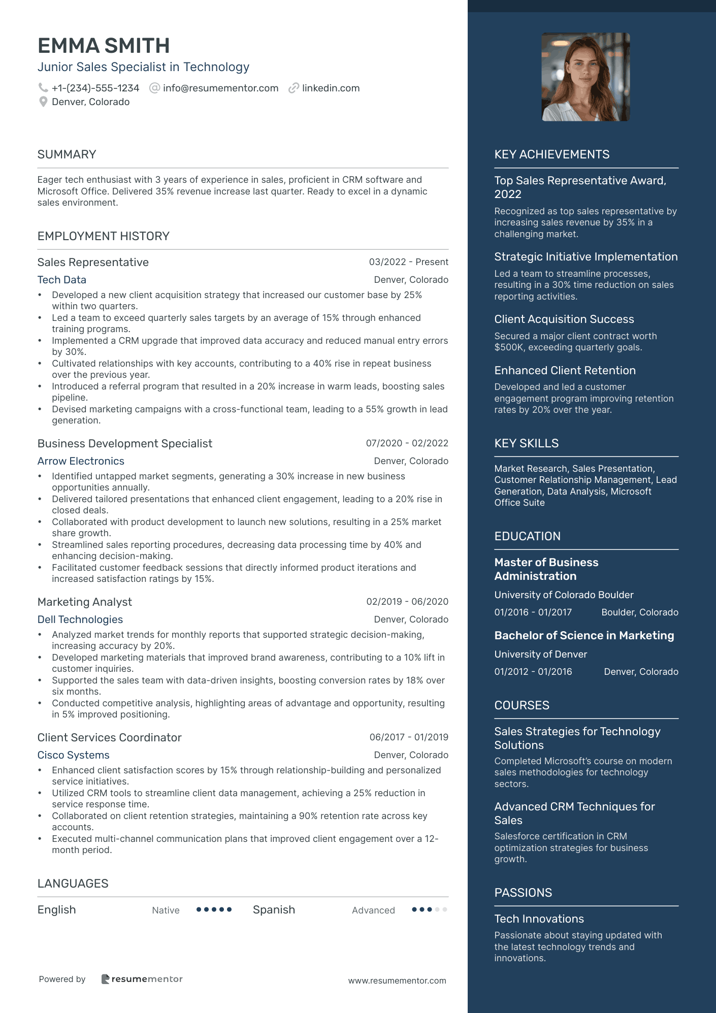Junior Sales Specialist in Technology