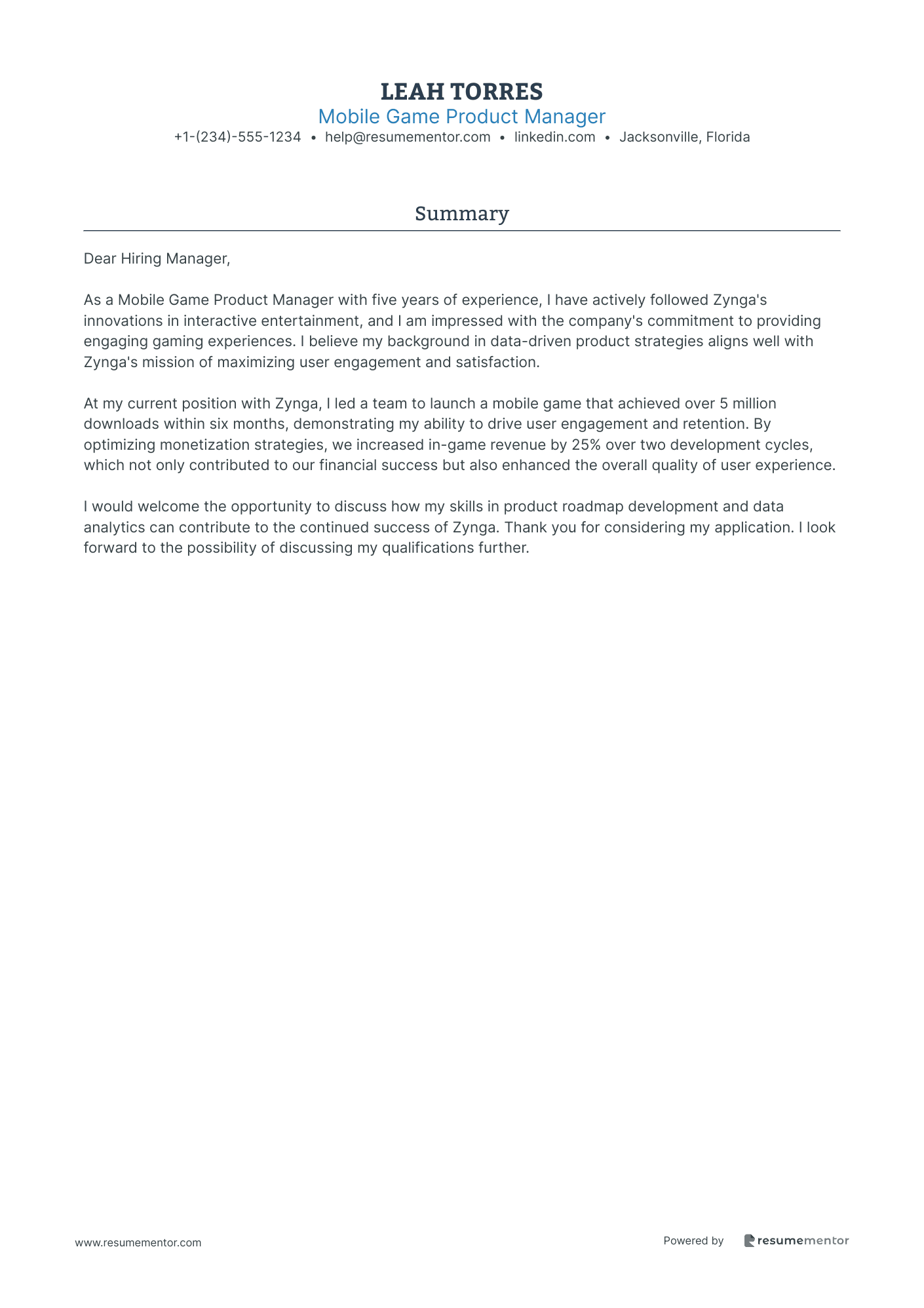Mobile Game Product Manager