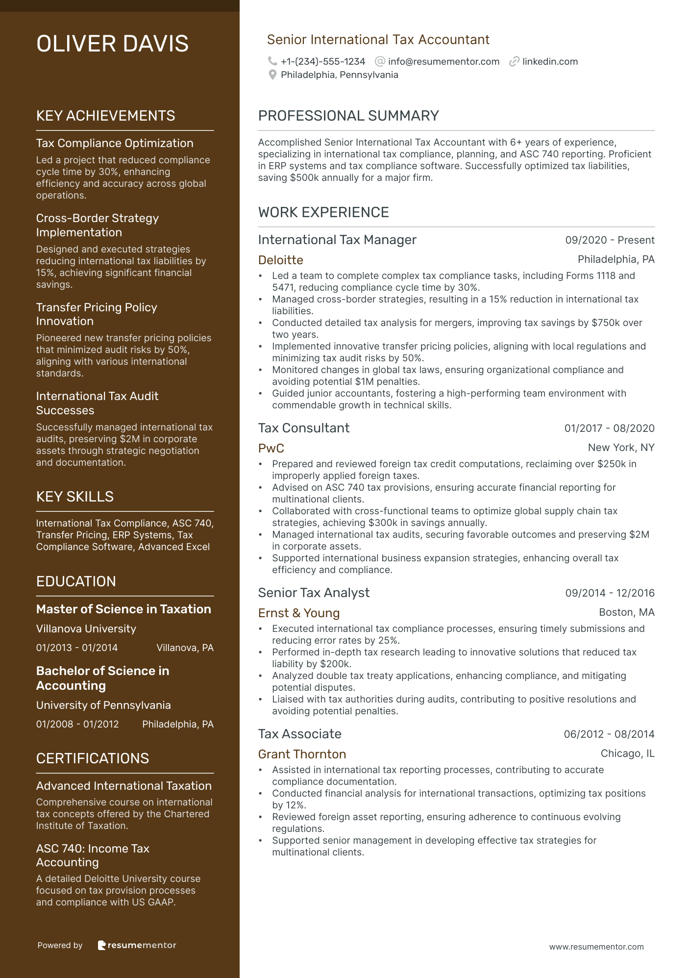 Senior International Tax Accountant