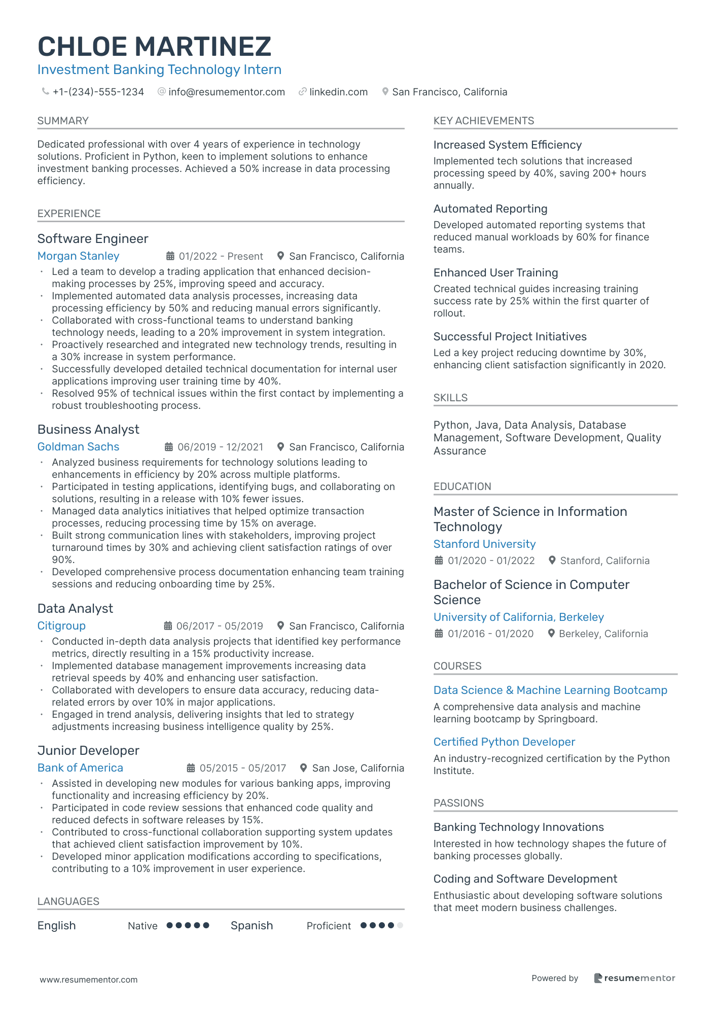 Investment Banking Technology Intern