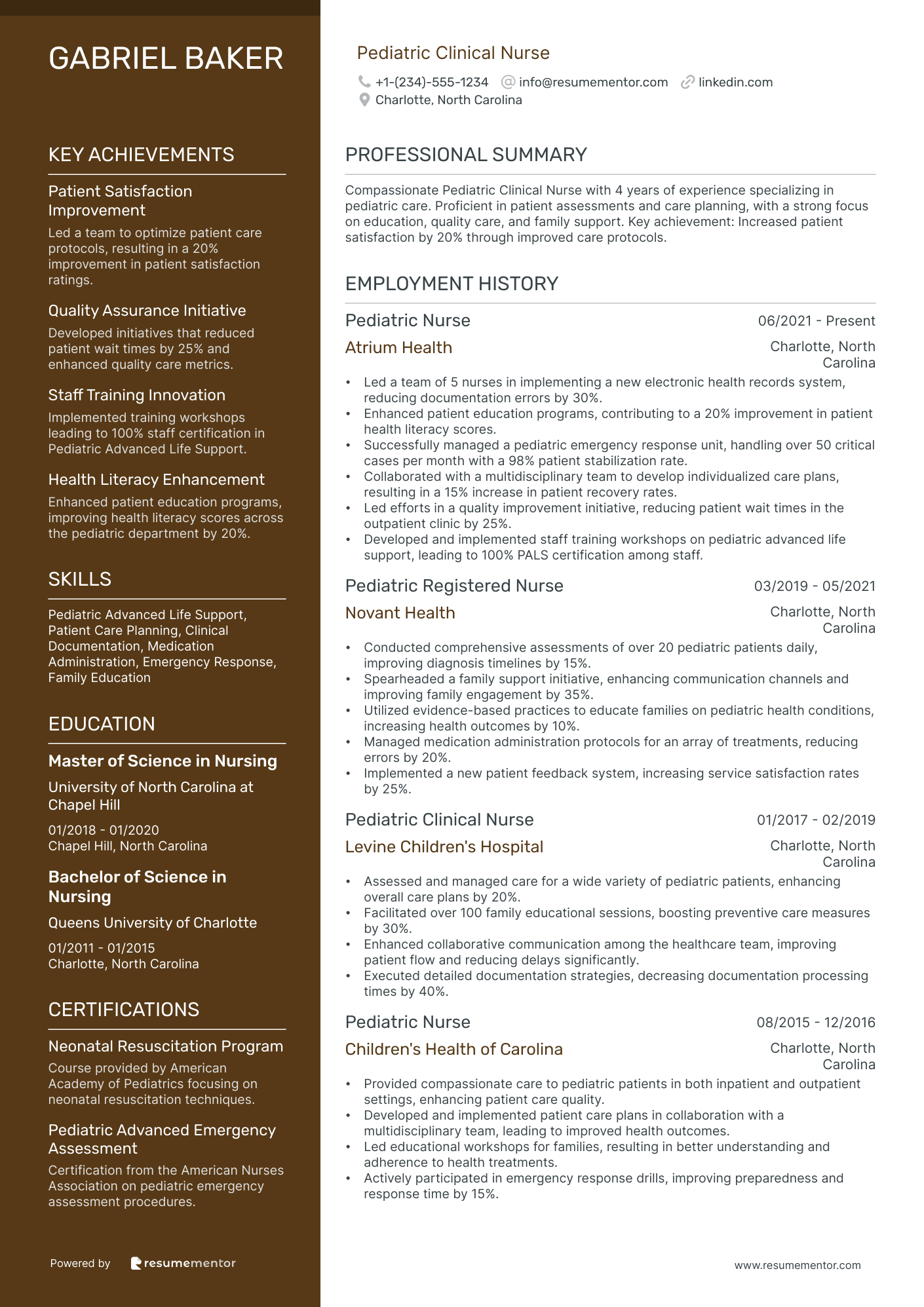 Pediatric Clinical Nurse