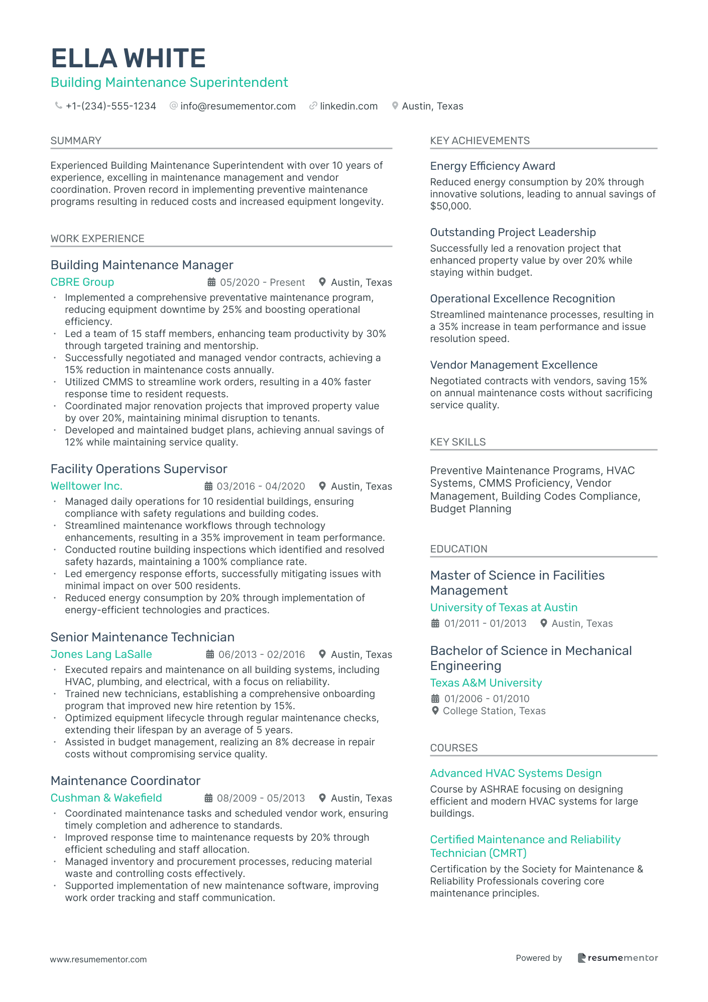 Building Maintenance Superintendent