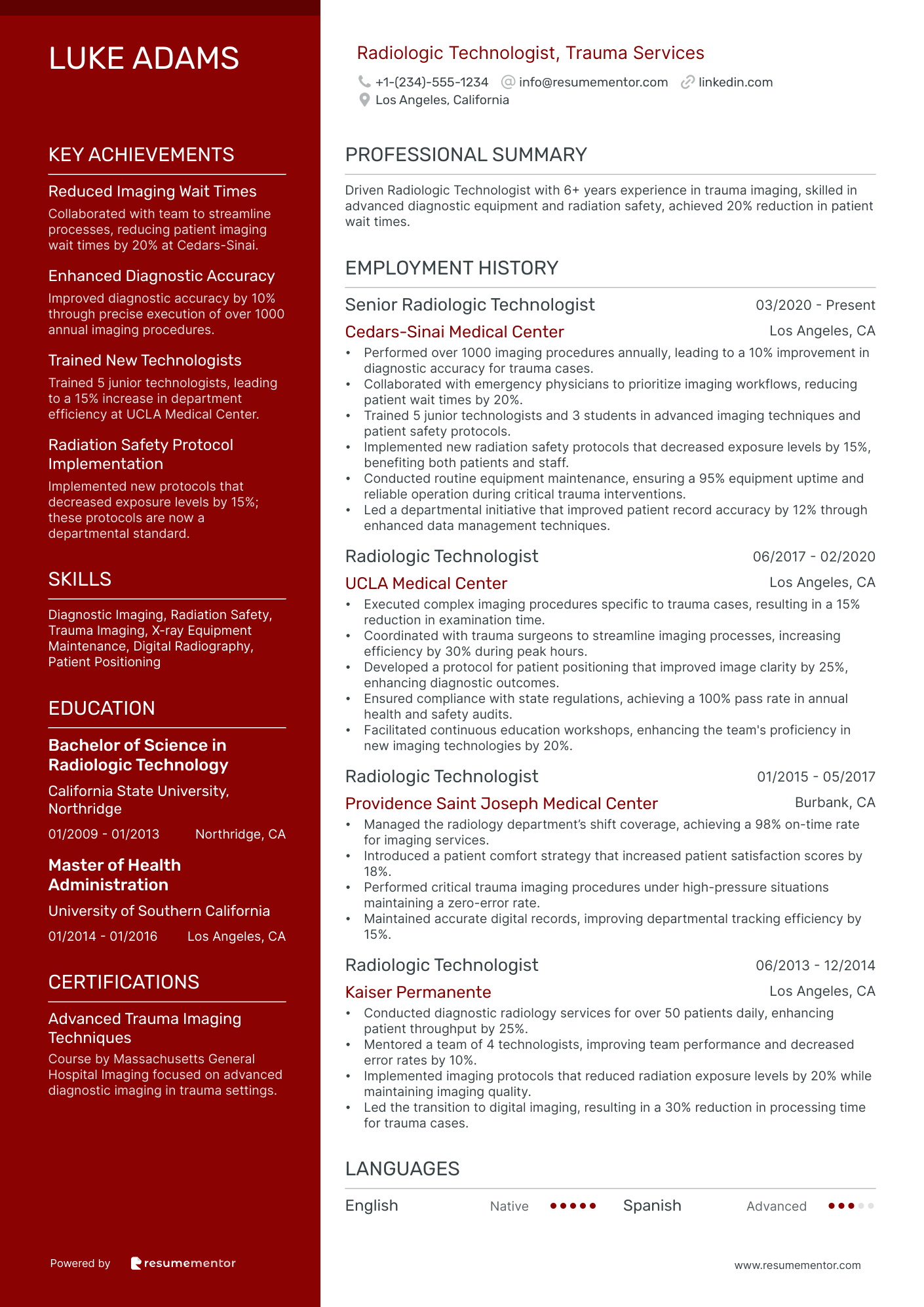 Radiologic Technologist, Trauma Services