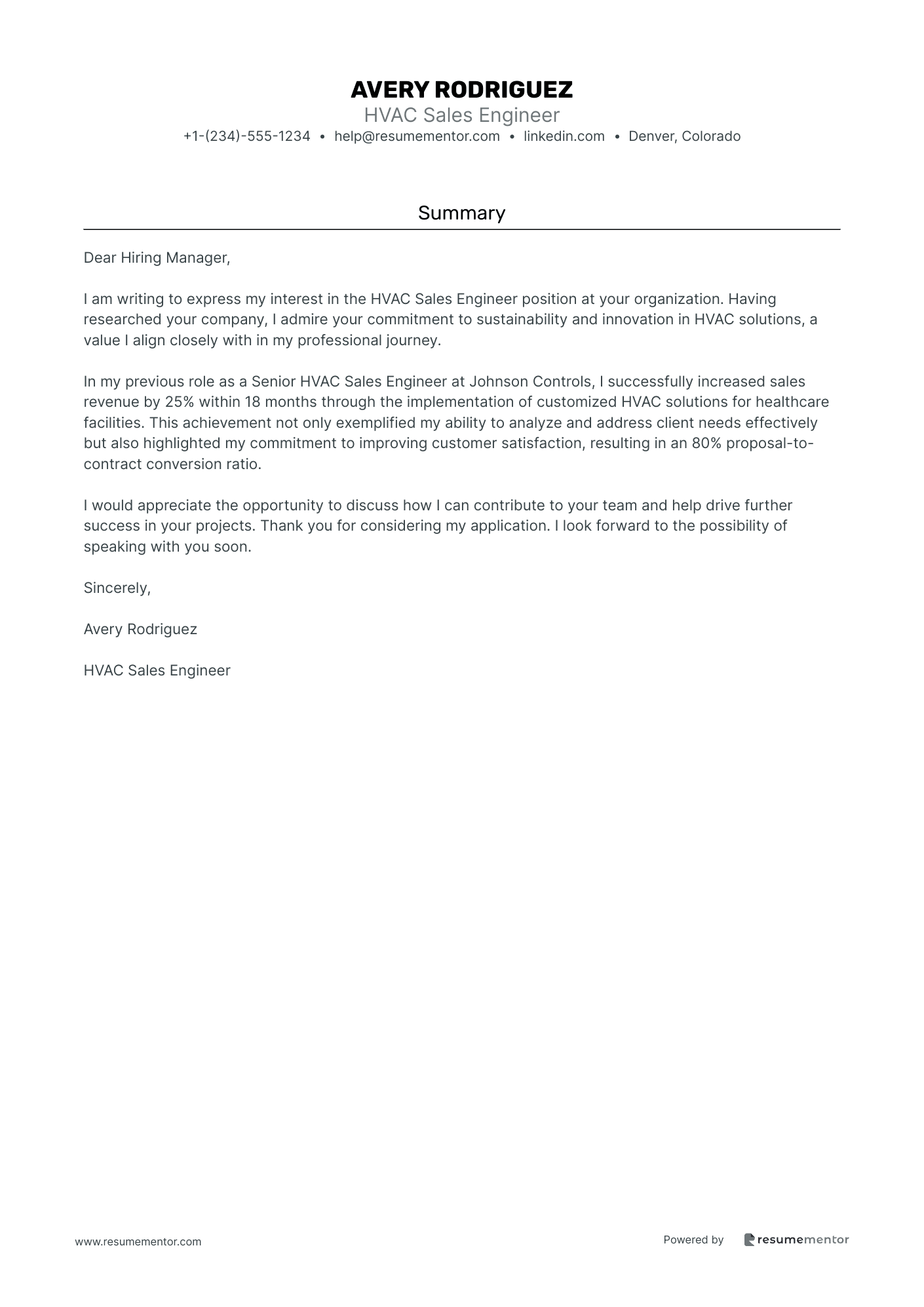HVAC Sales Engineer