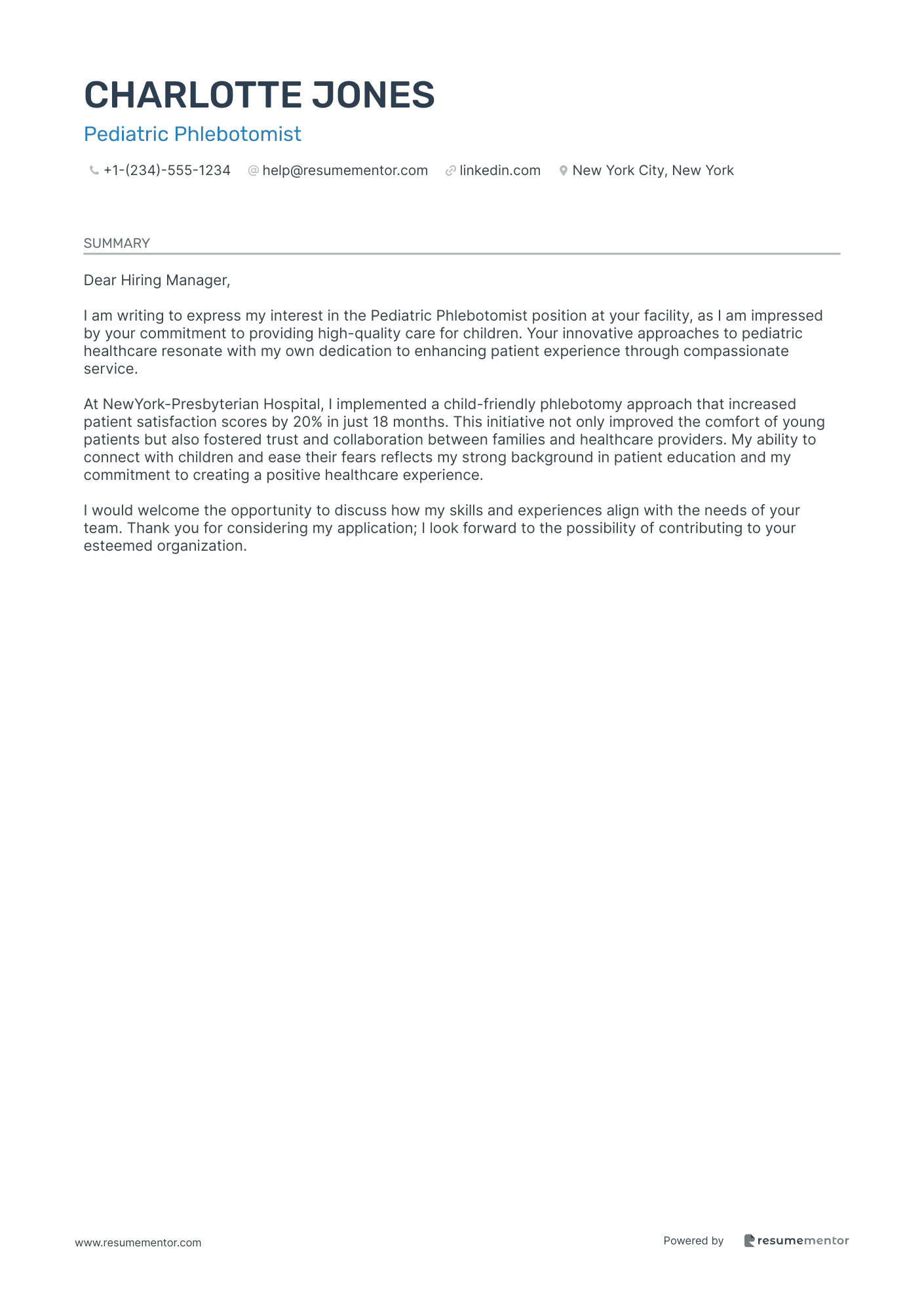 Pediatric Phlebotomist