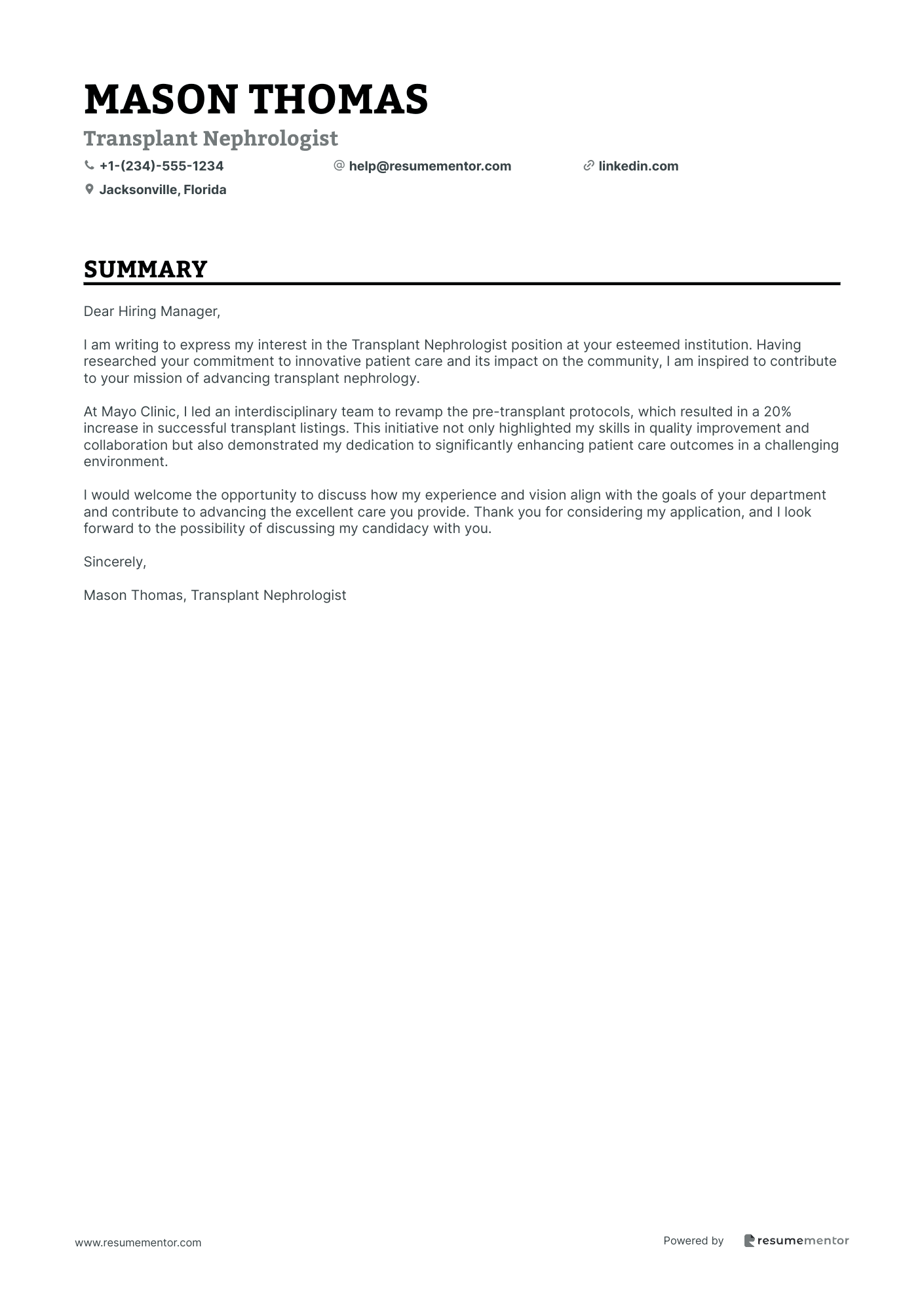 Transplant Nephrologist
