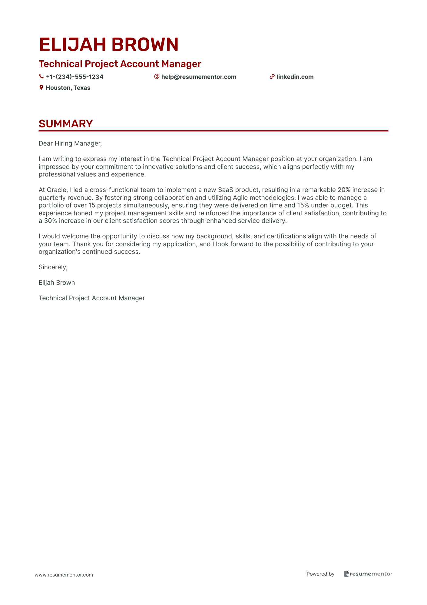 Technical Project Account Manager