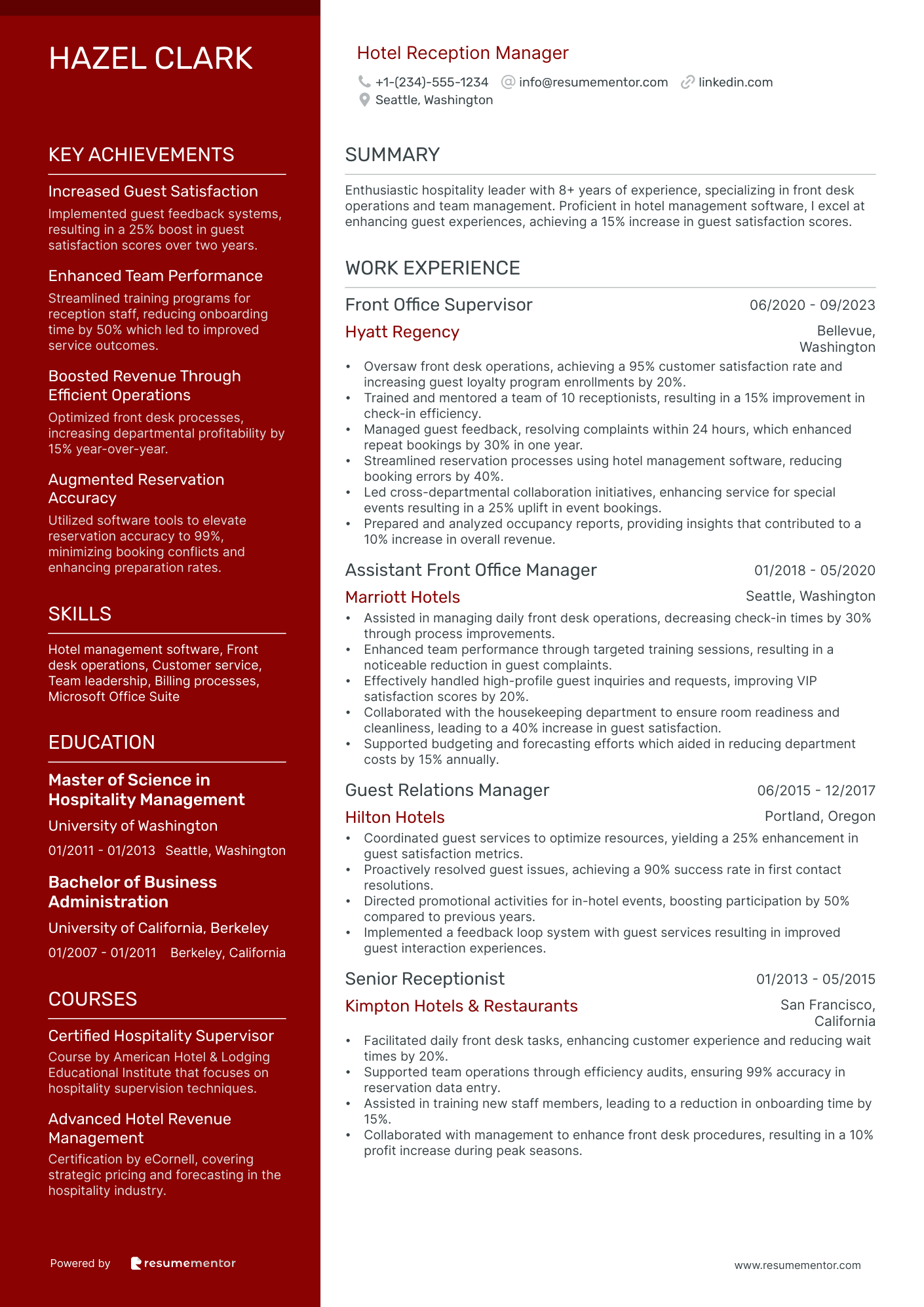 Hotel Reception Manager