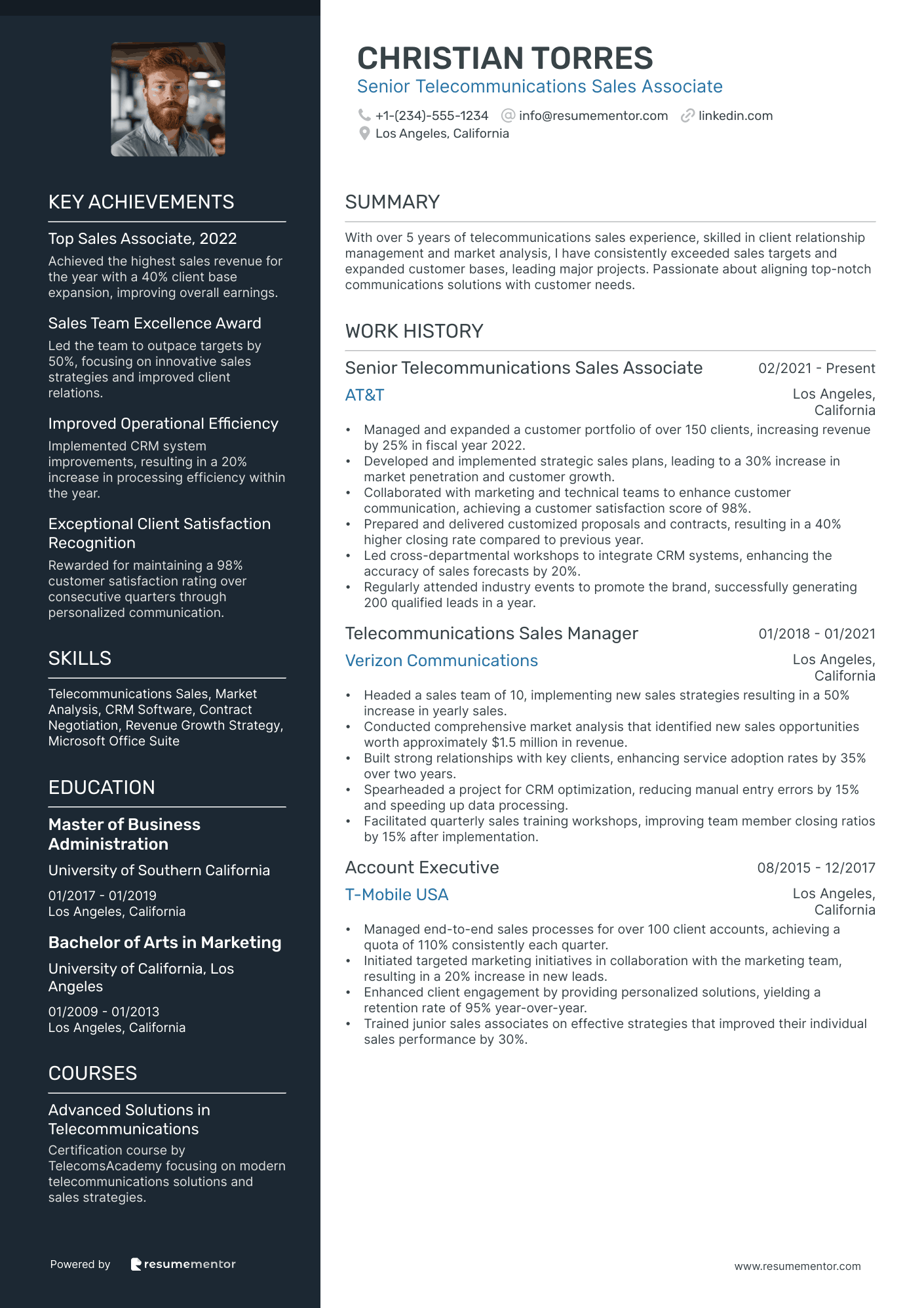 Senior Telecommunications Sales Associate
