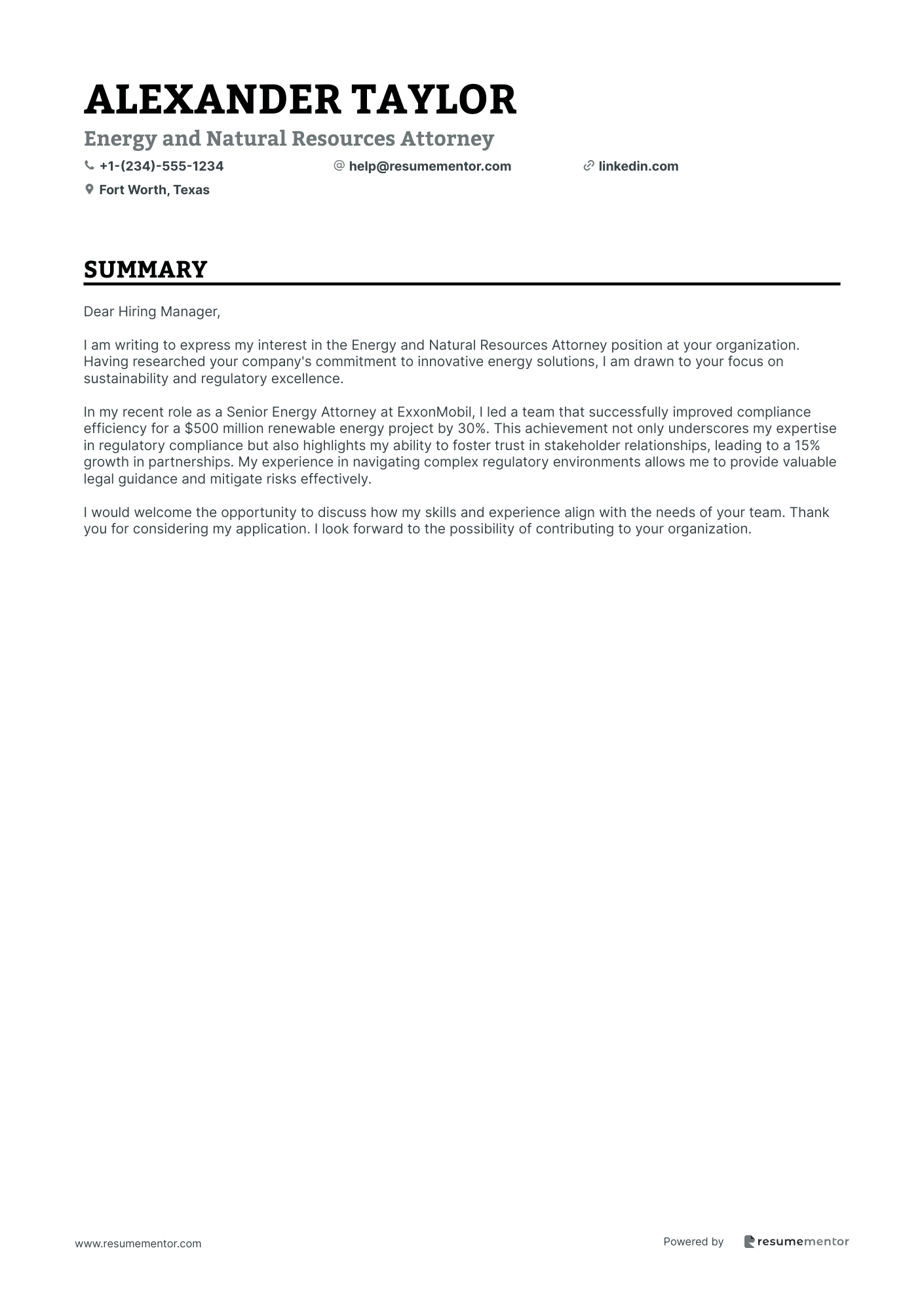 Energy and Natural Resources Attorney