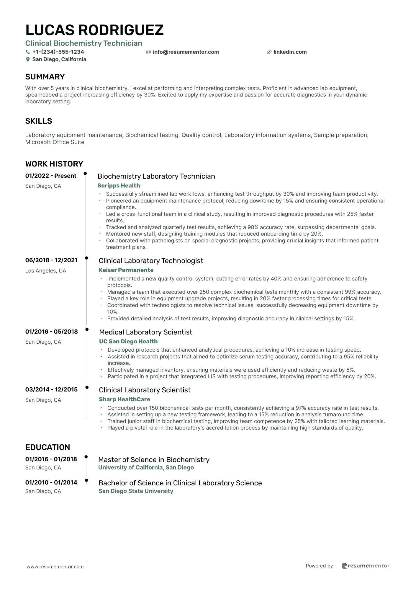 Clinical Biochemistry Technician