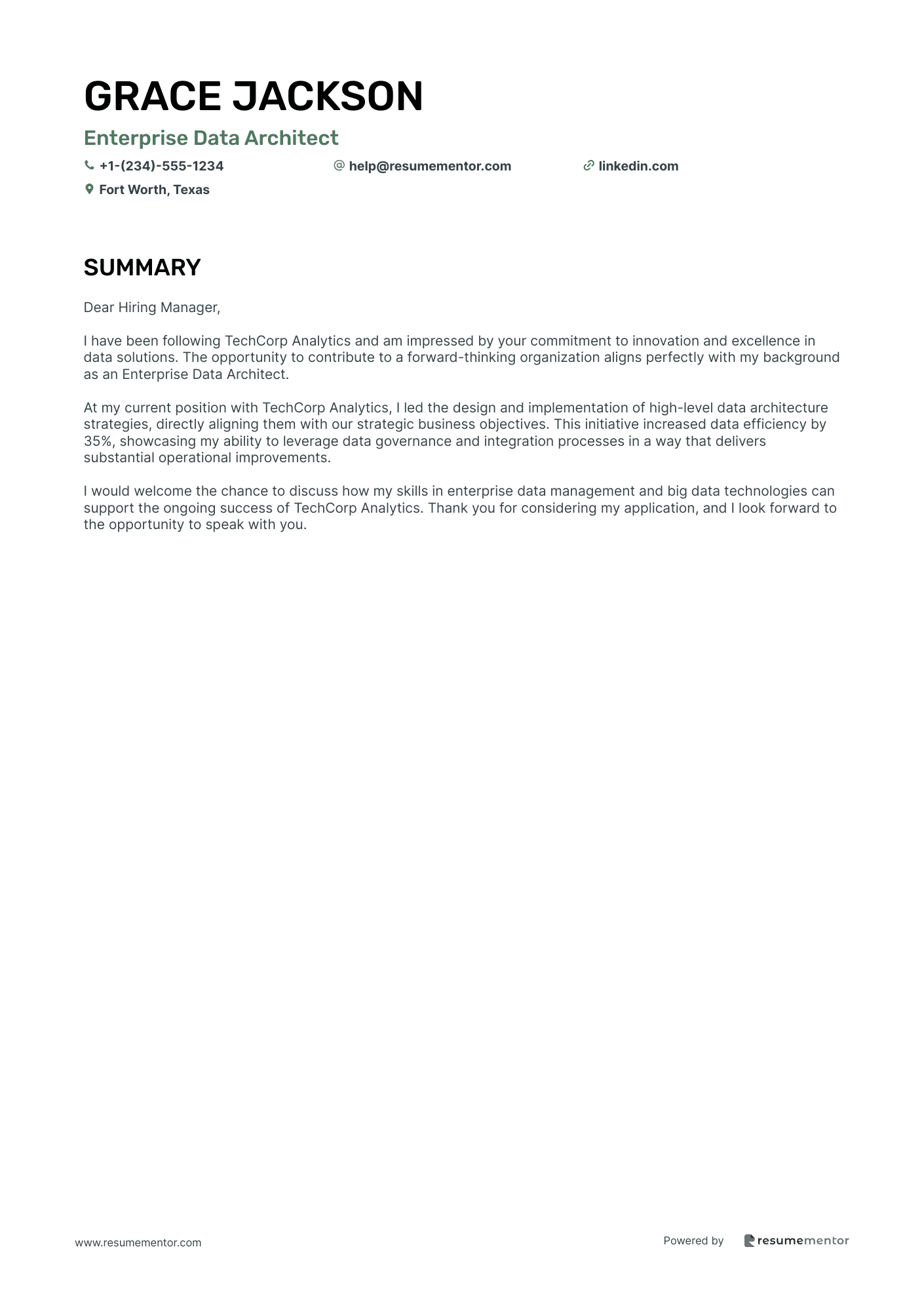 Enterprise Data Architect