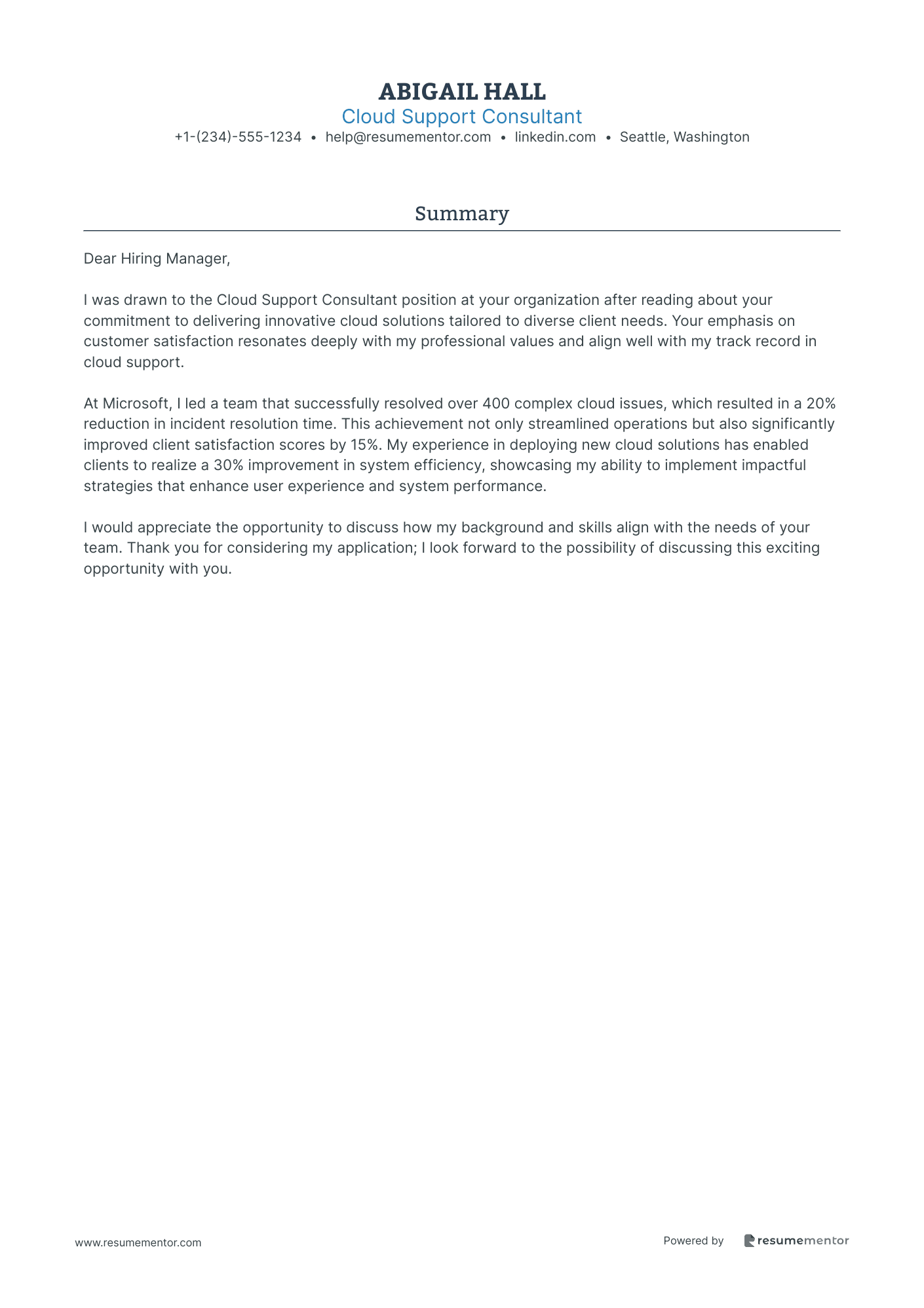 Cloud Support Consultant