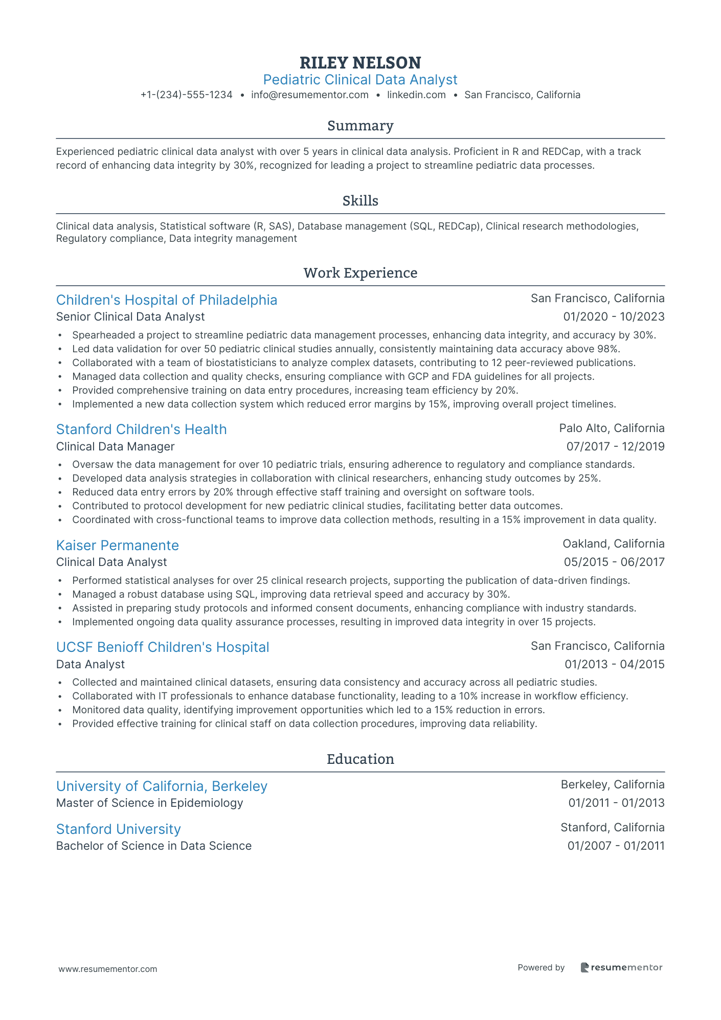 Pediatric Clinical Data Analyst