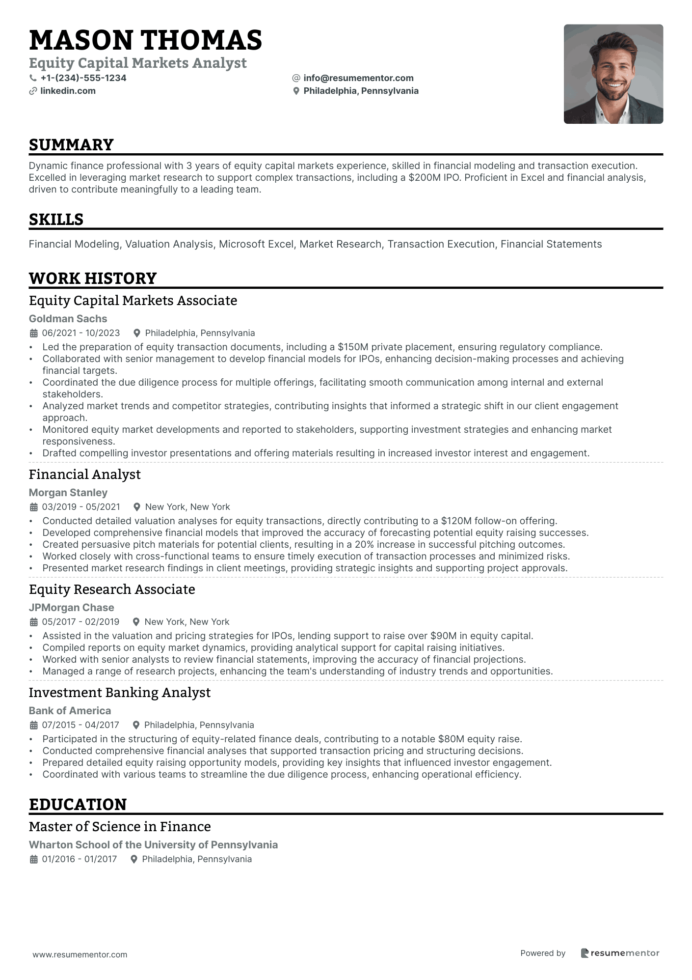 Equity Capital Markets Analyst