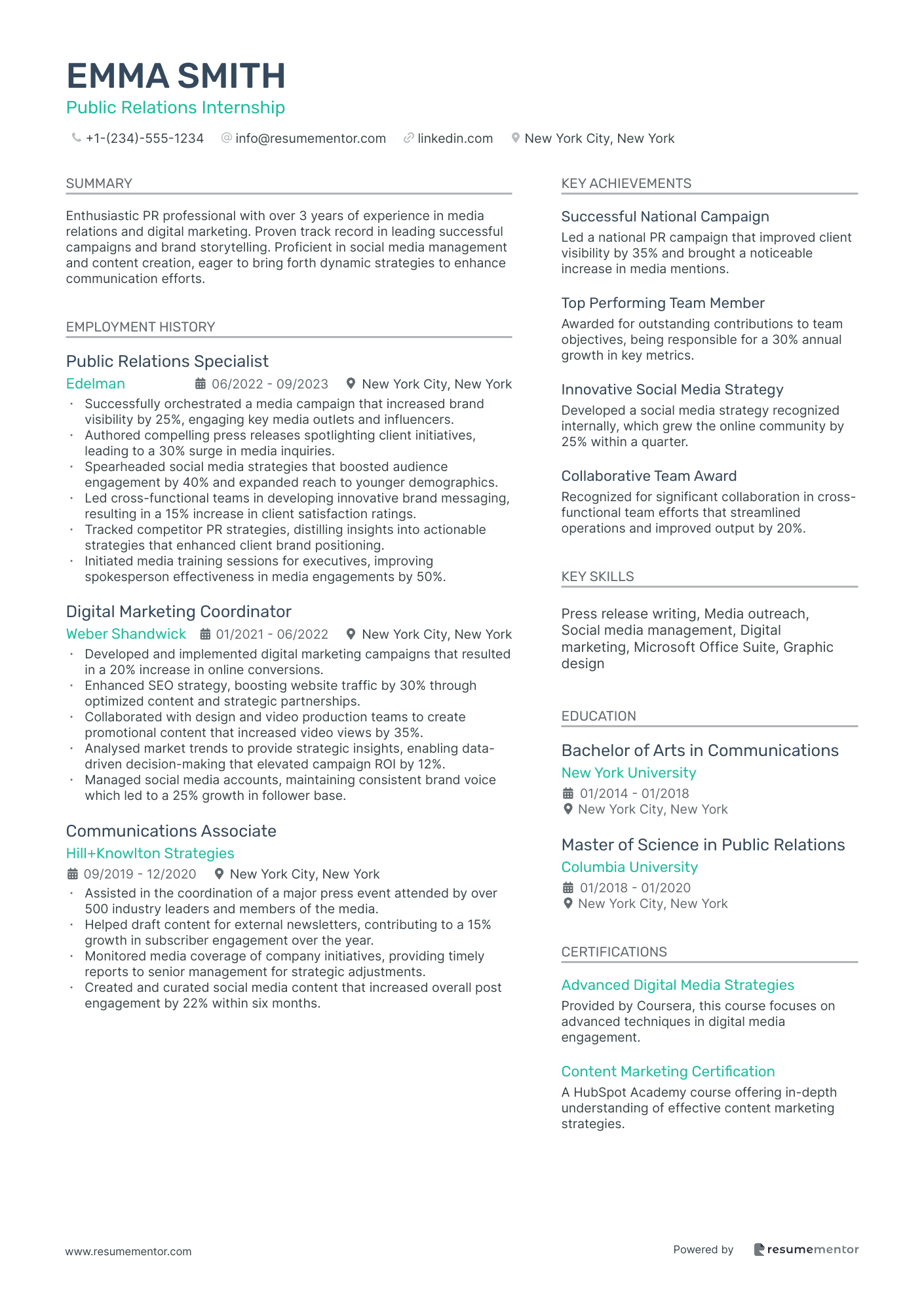 Public Relations Internship