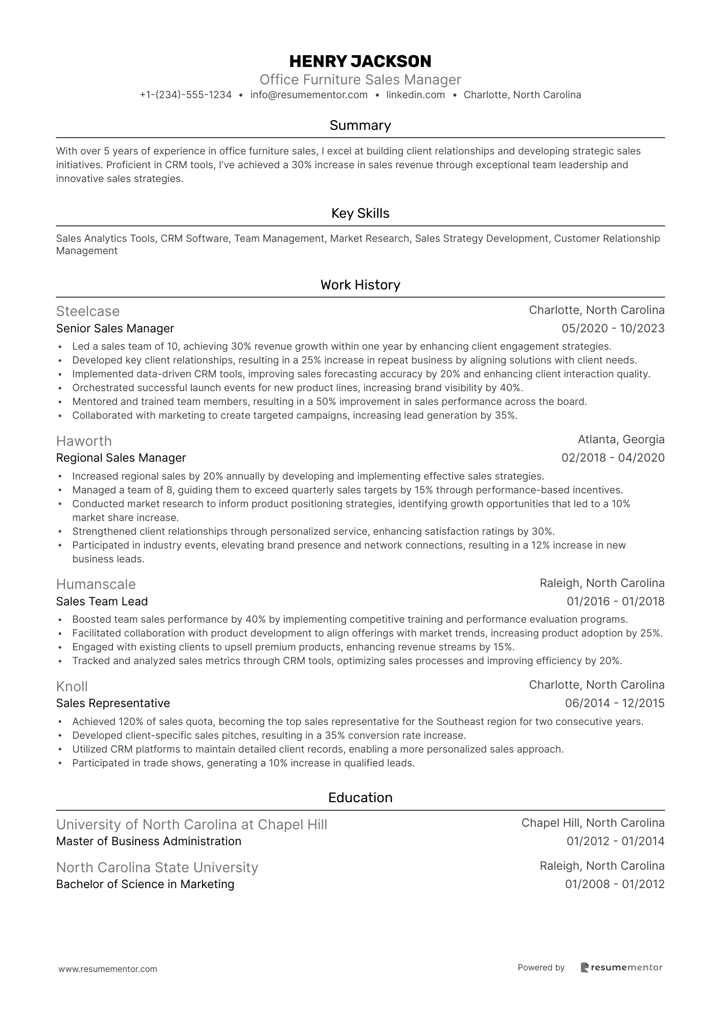 Office Furniture Sales Manager
