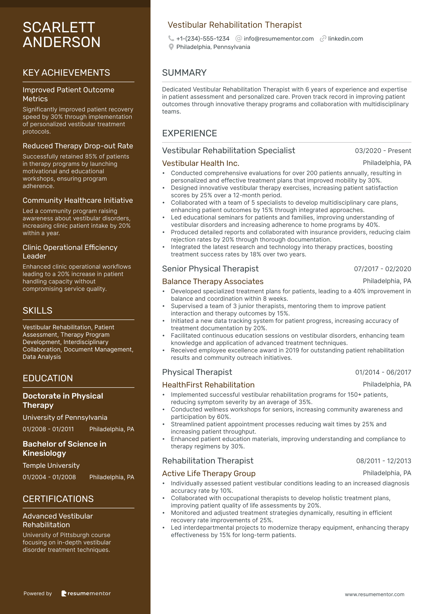Vestibular Rehabilitation Therapist