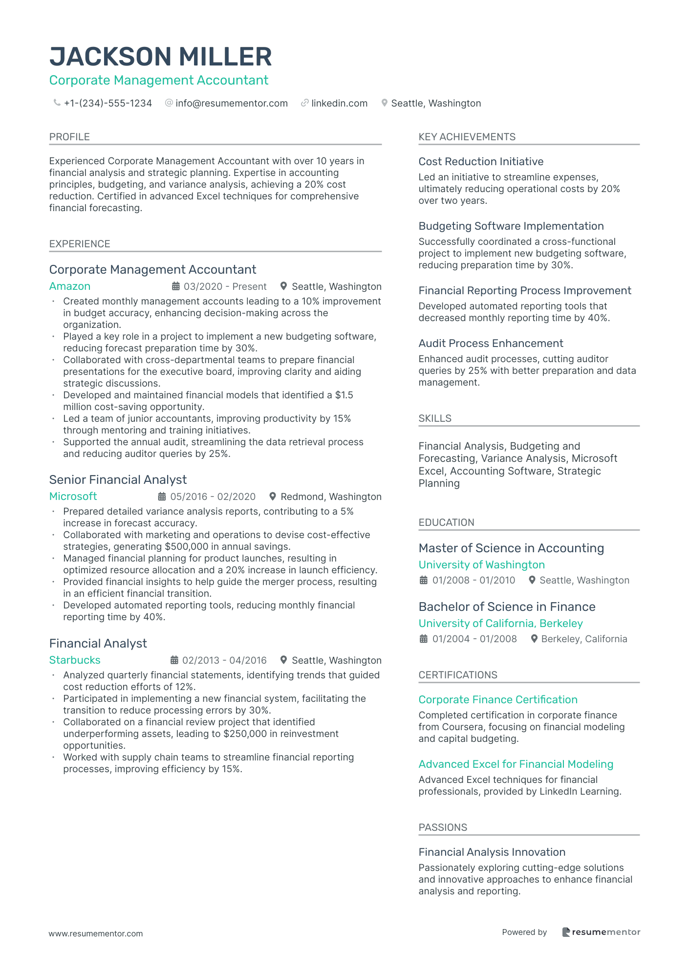 Corporate Management Accountant