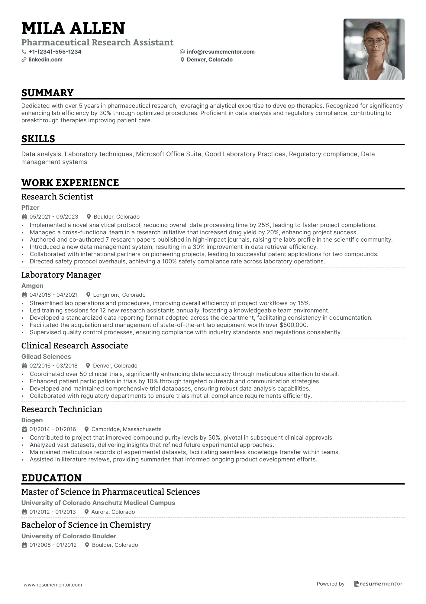 Pharmaceutical Research Assistant