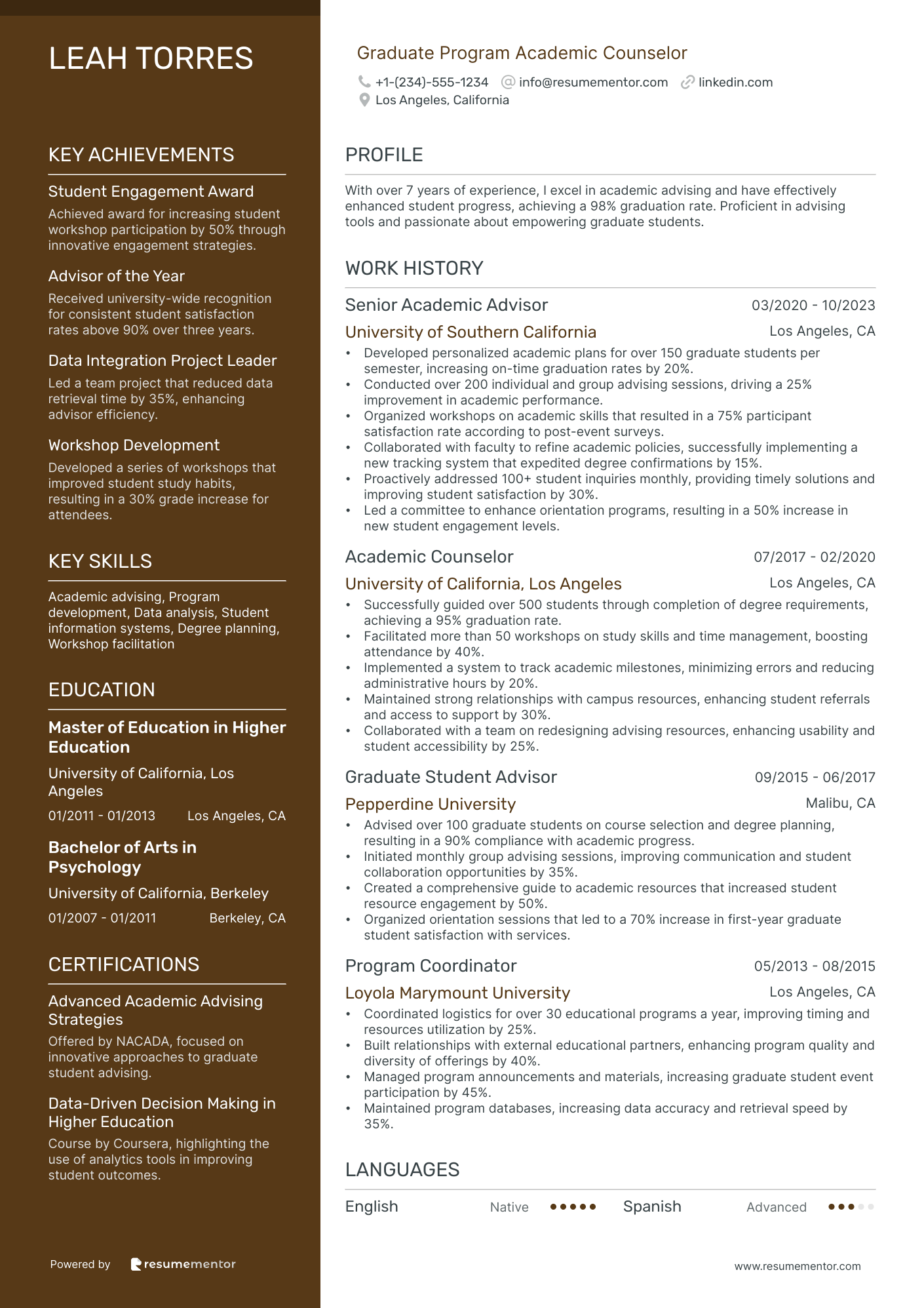 Graduate Program Academic Counselor