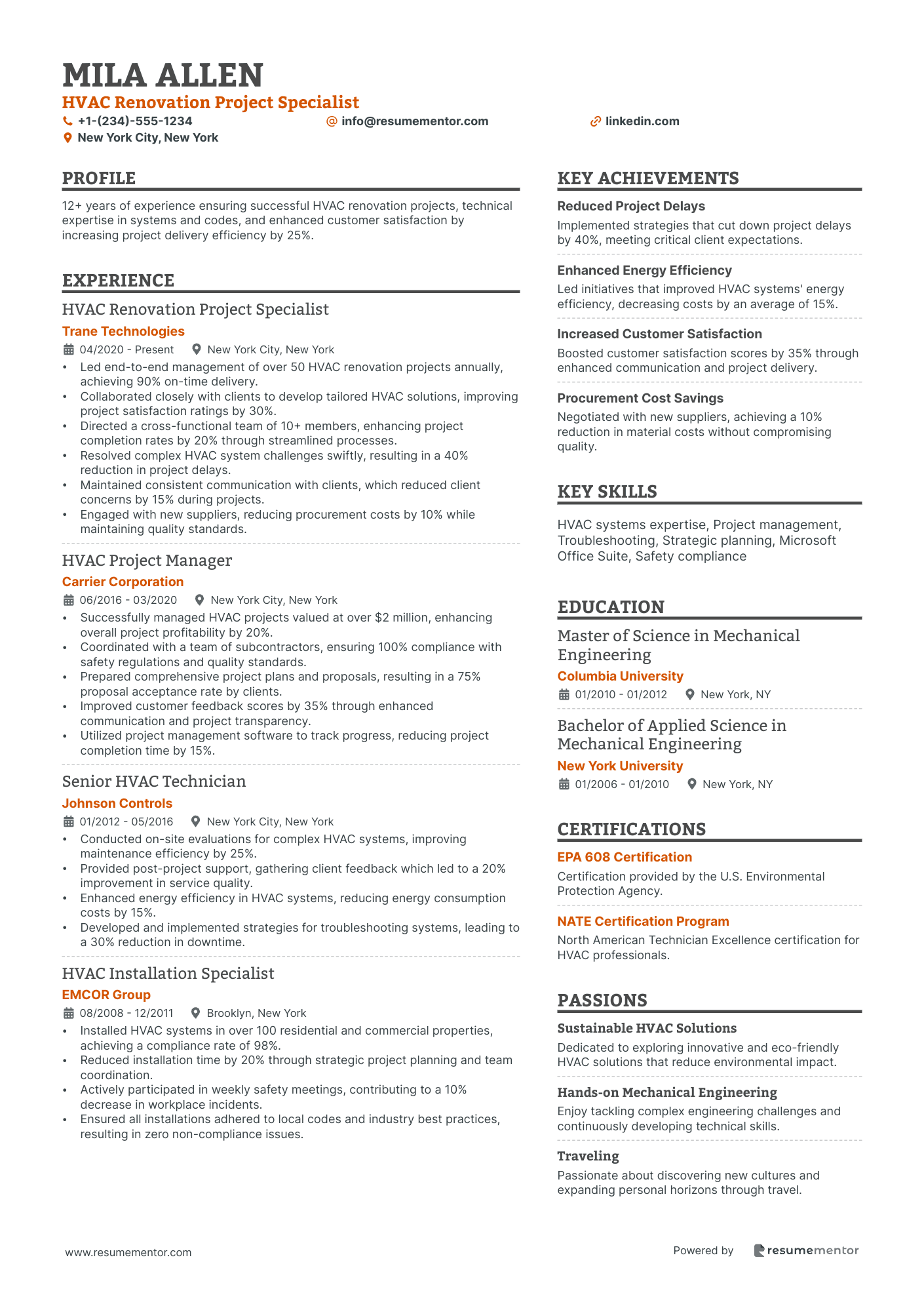 HVAC Renovation Project Specialist