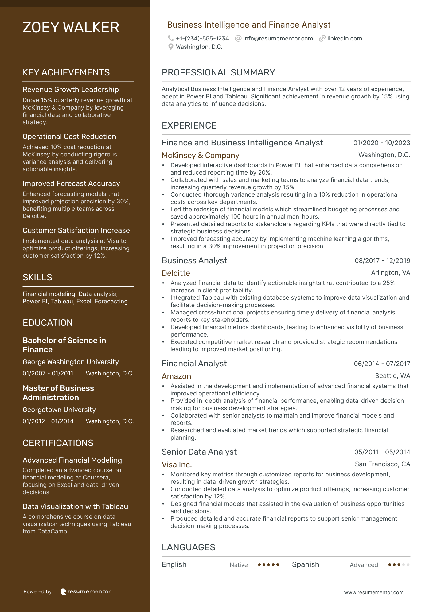 Business Intelligence and Finance Analyst