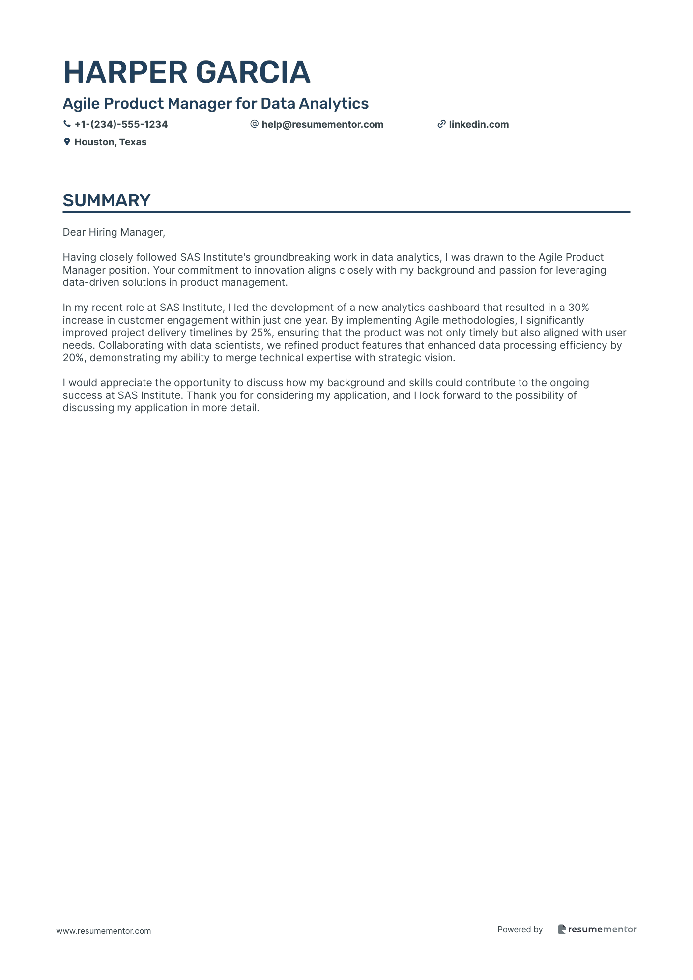 Agile Product Manager for Data Analytics