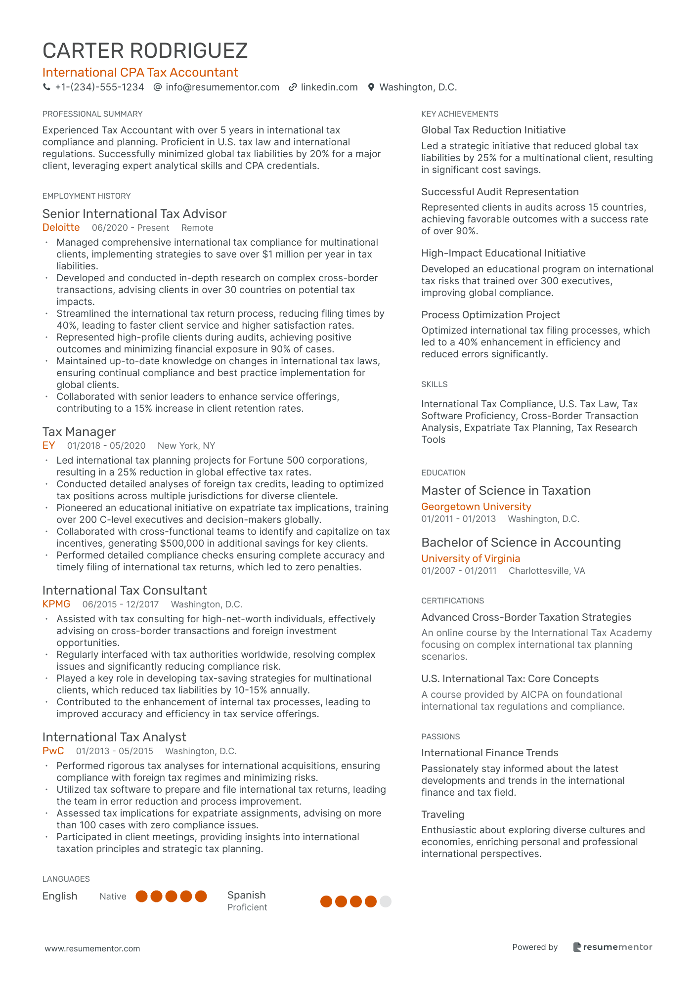 International CPA Tax Accountant