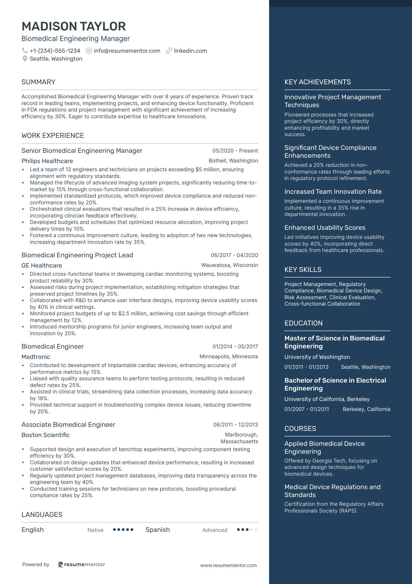 Biomedical Engineering Manager