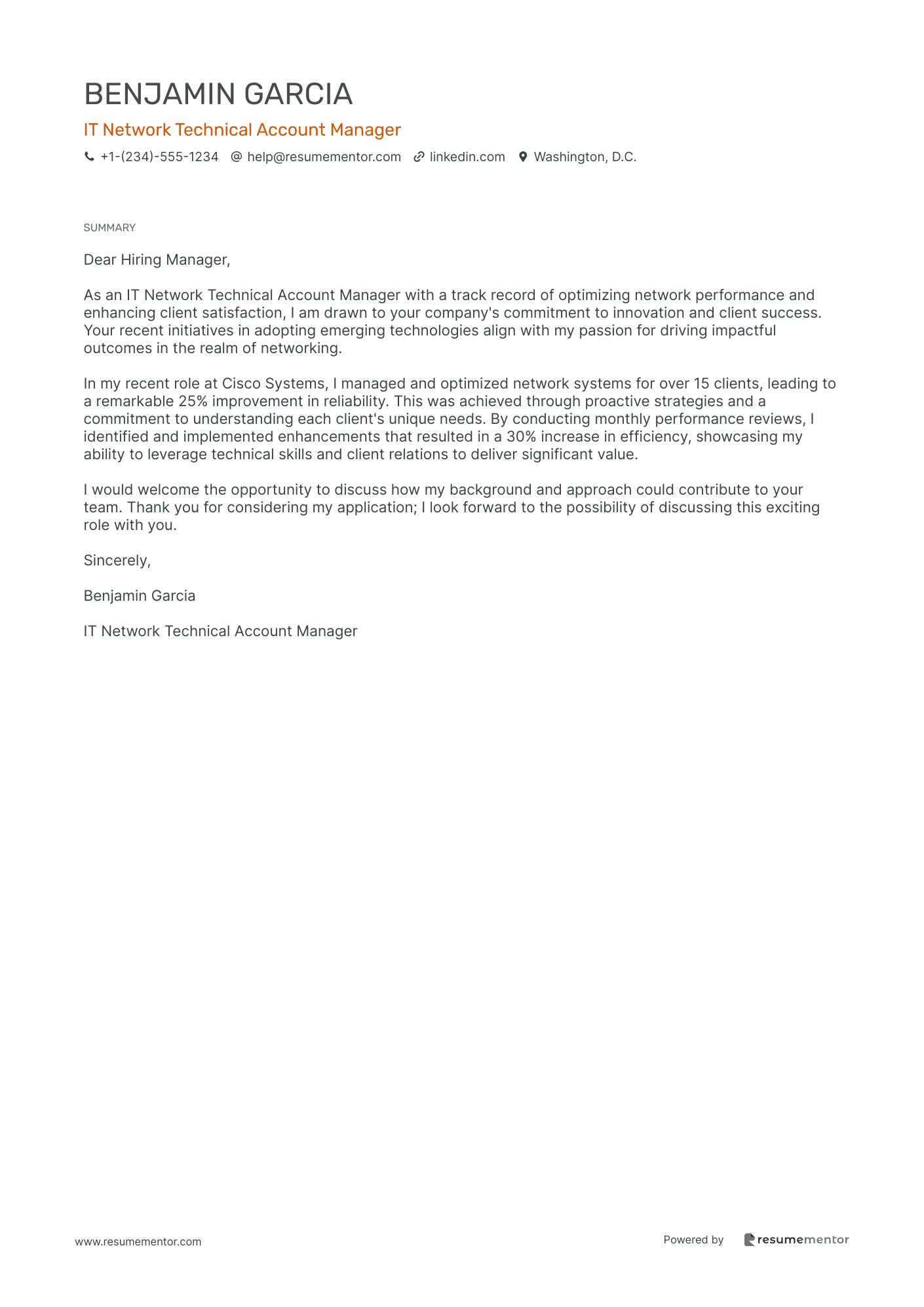 IT Network Technical Account Manager