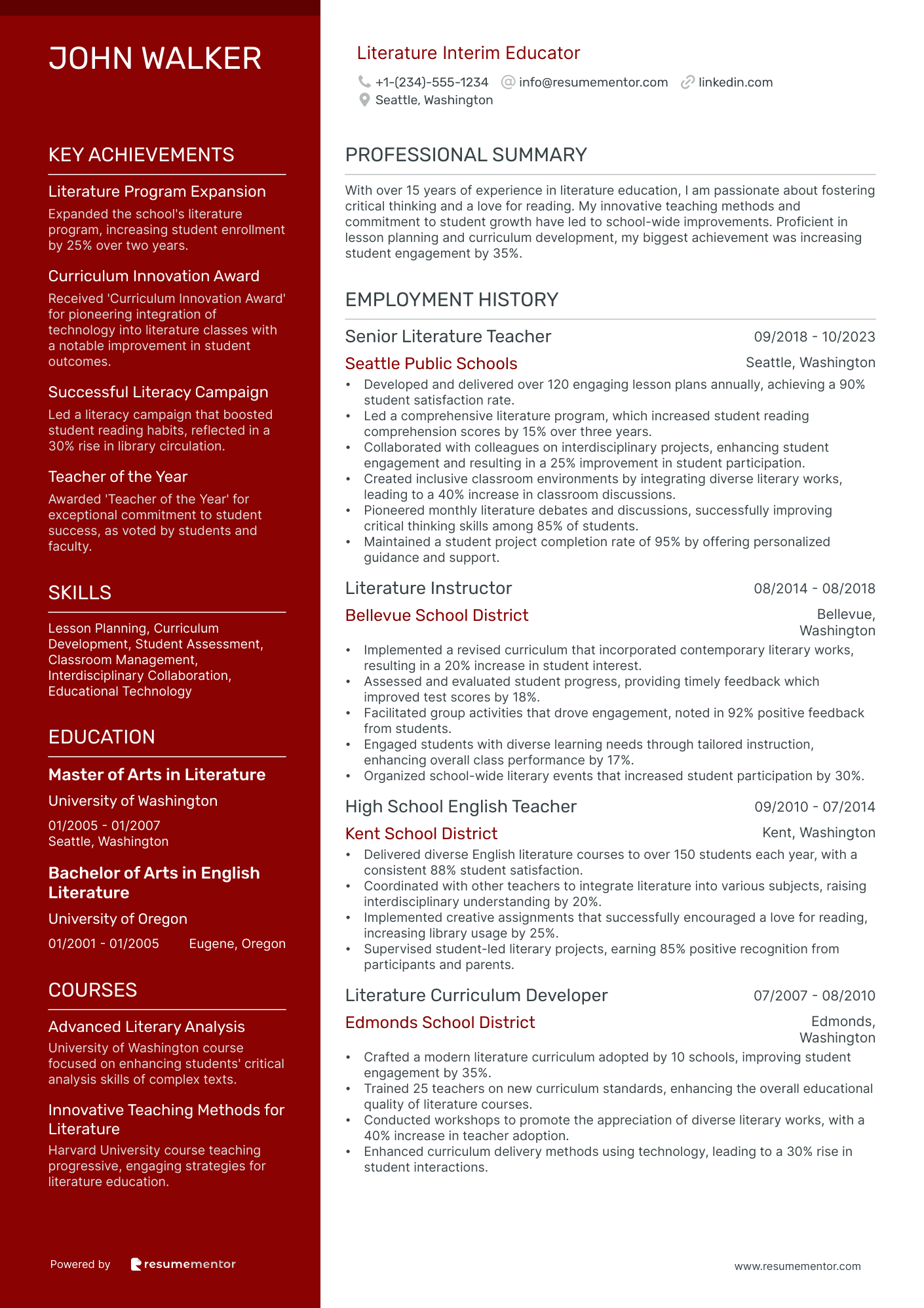 Literature Interim Educator