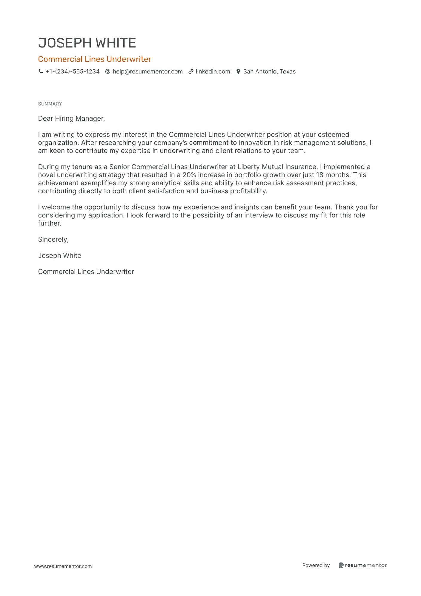 Commercial Lines Underwriter