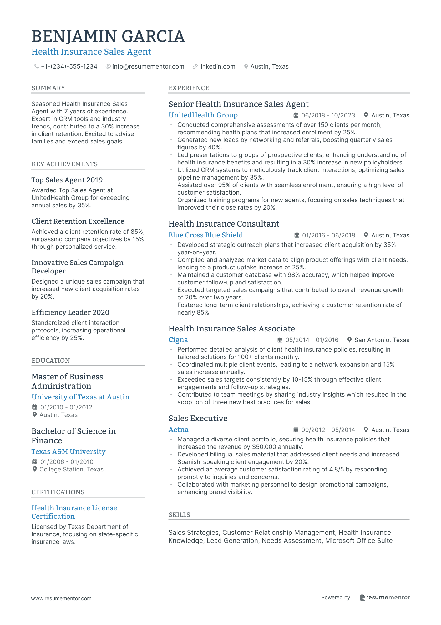 Health Insurance Sales Agent