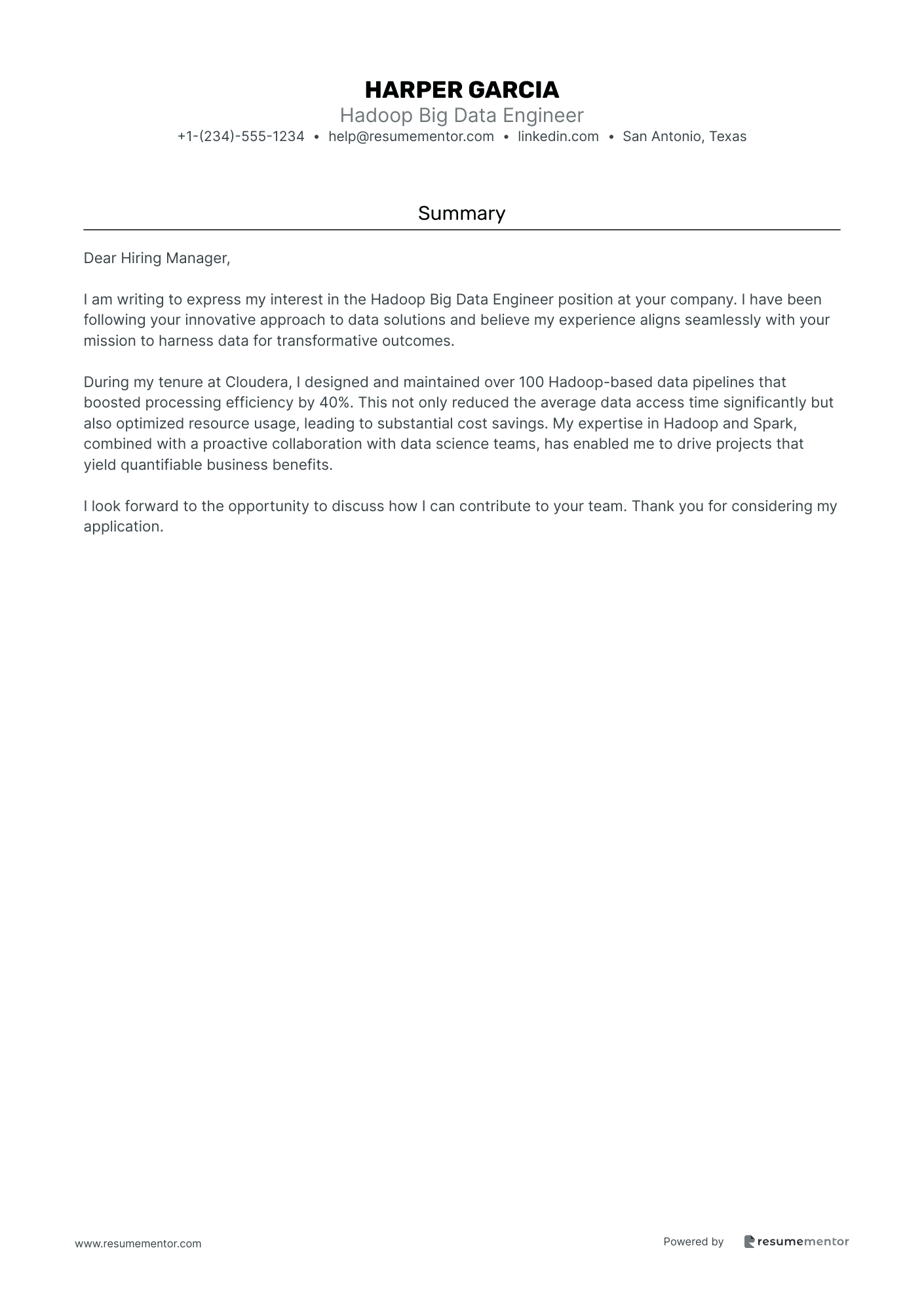 Hadoop Big Data Engineer