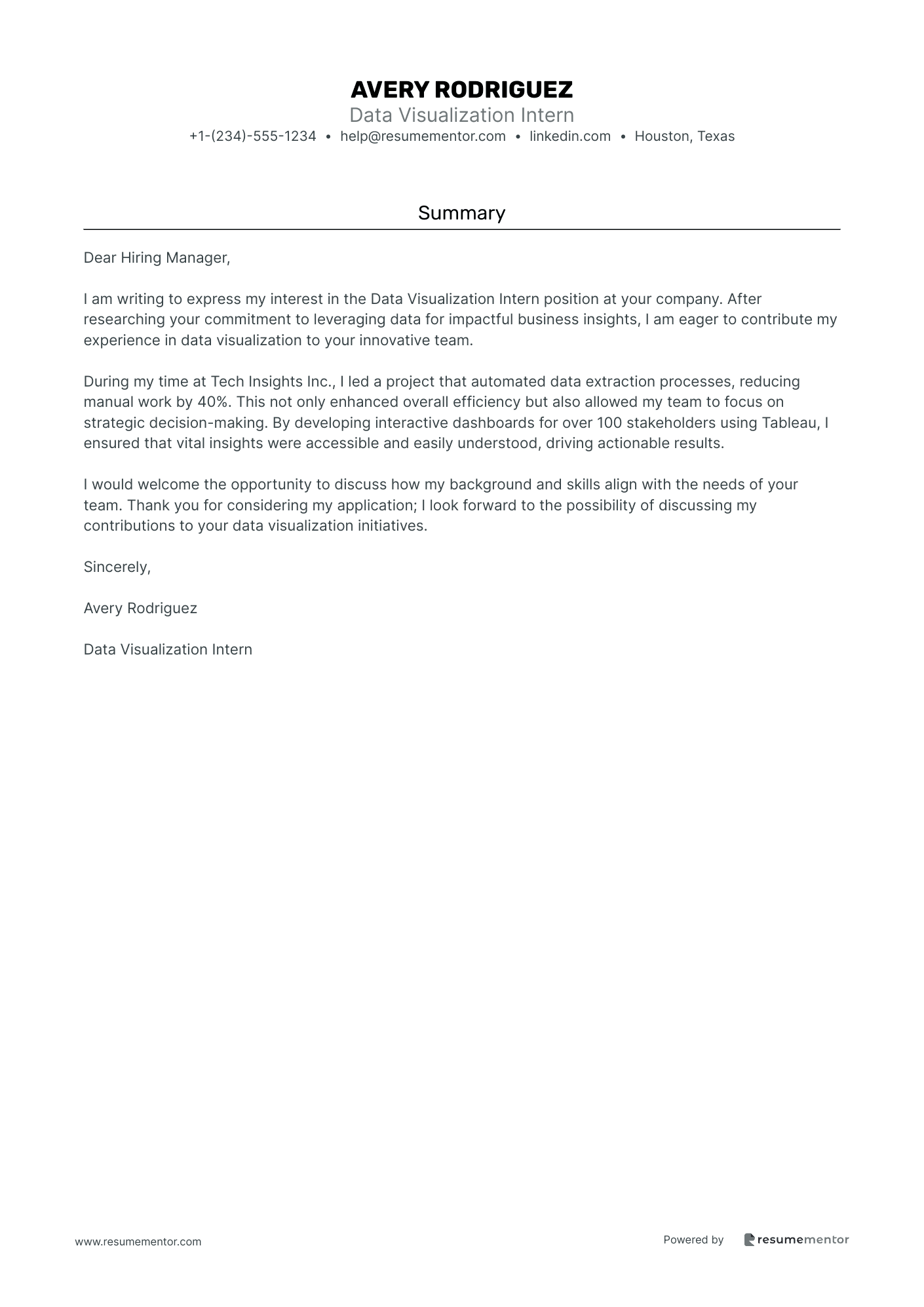 Data Visualization Intern