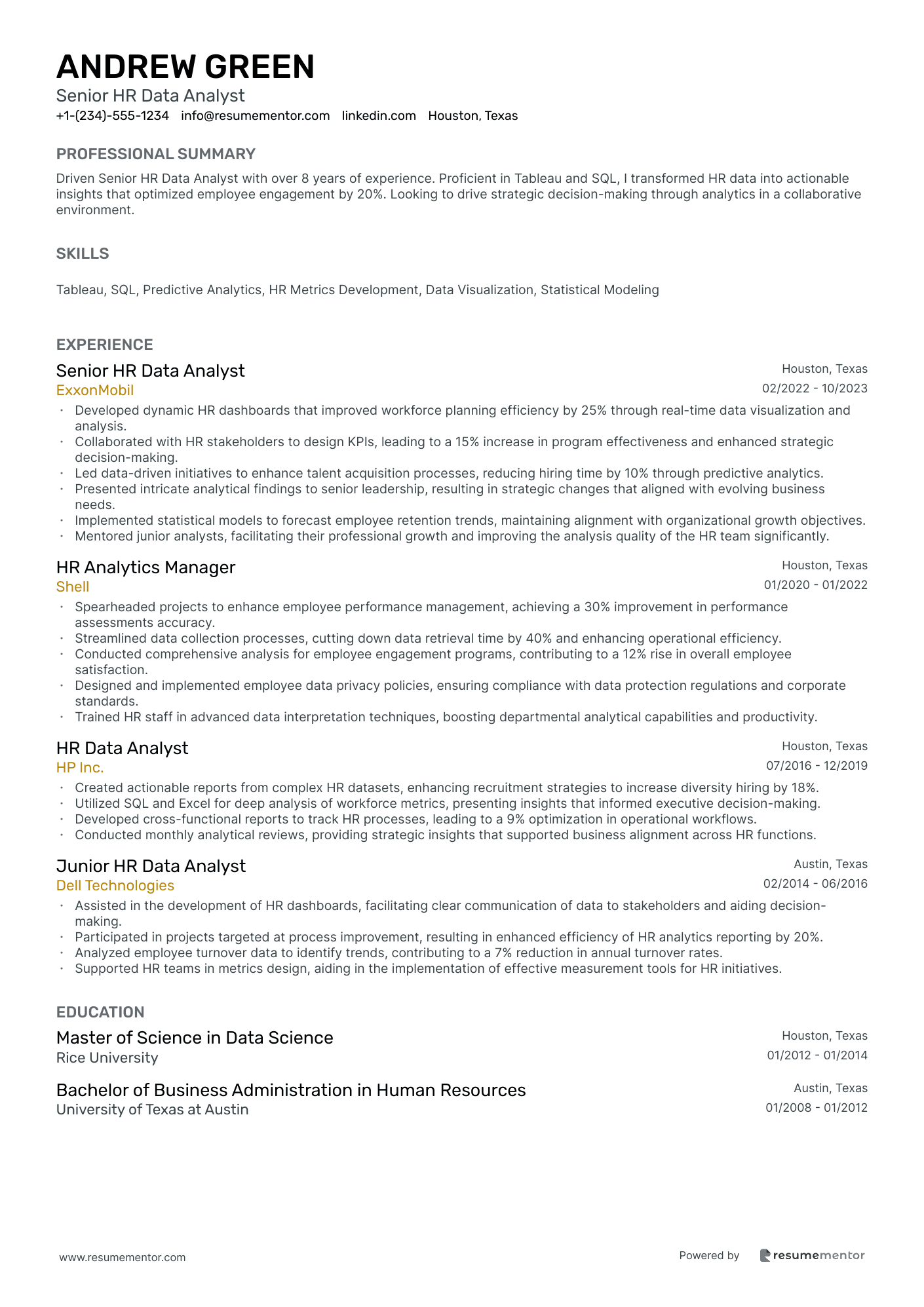 Senior HR Data Analyst