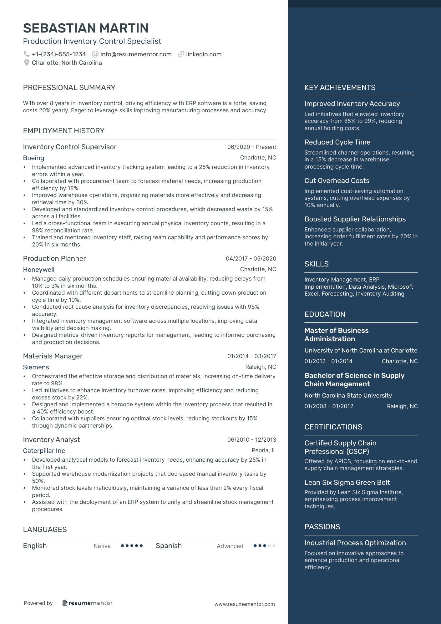 Production Inventory Control Specialist