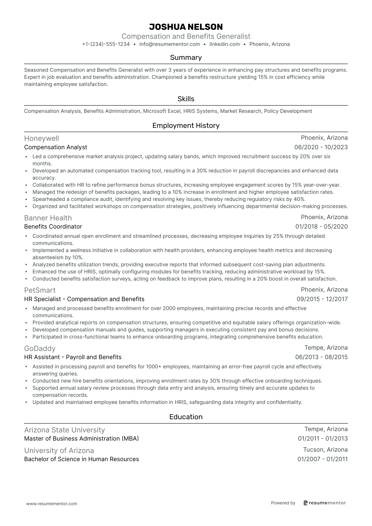 Compensation and Benefits Generalist