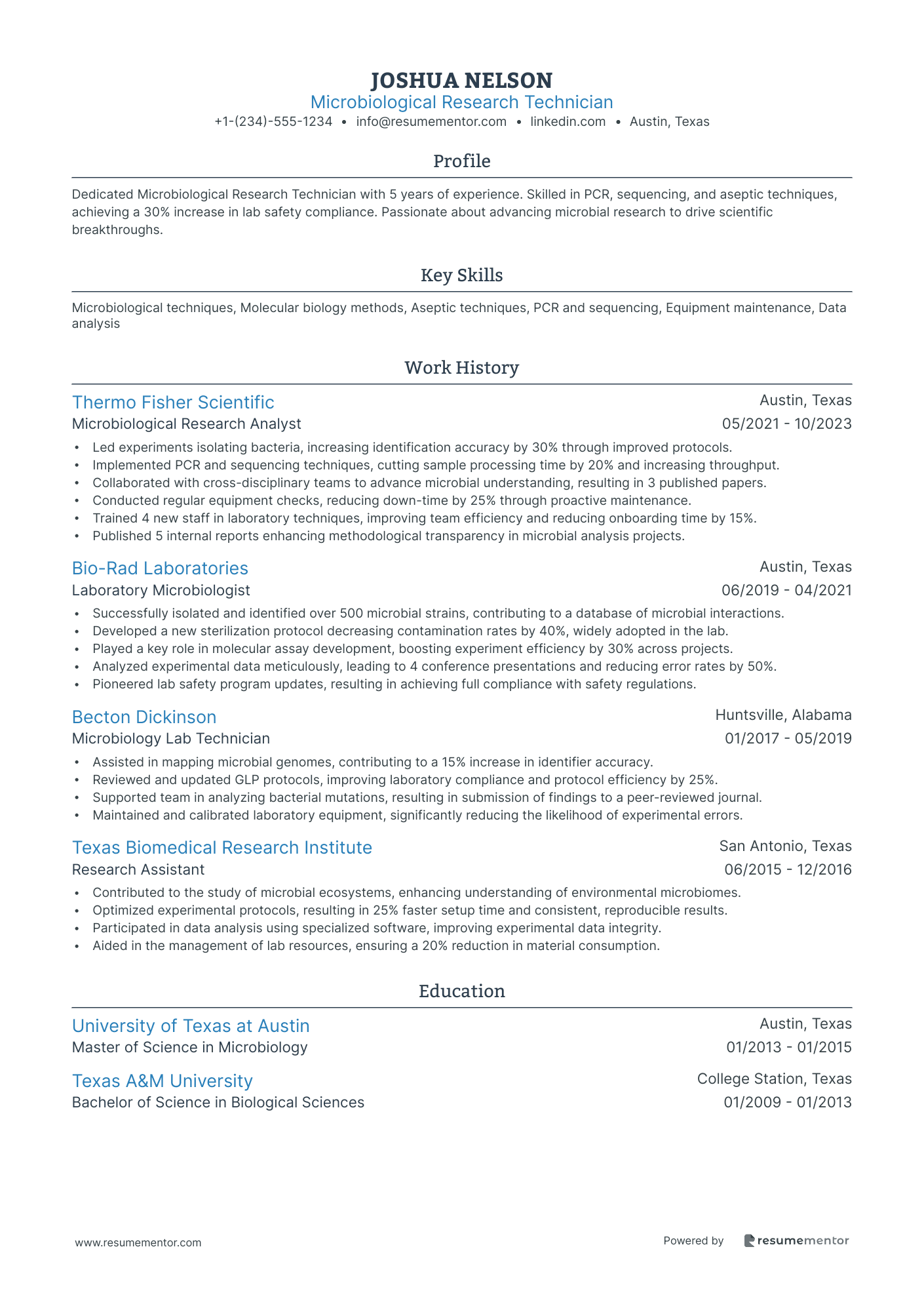 Microbiological Research Technician