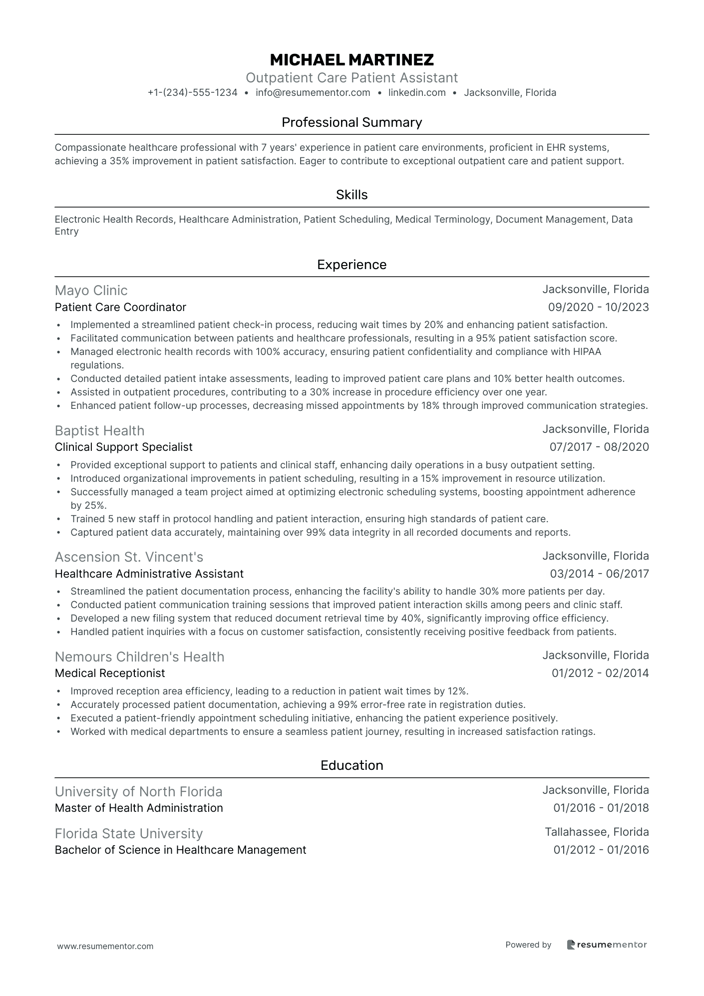 Outpatient Care Patient Assistant